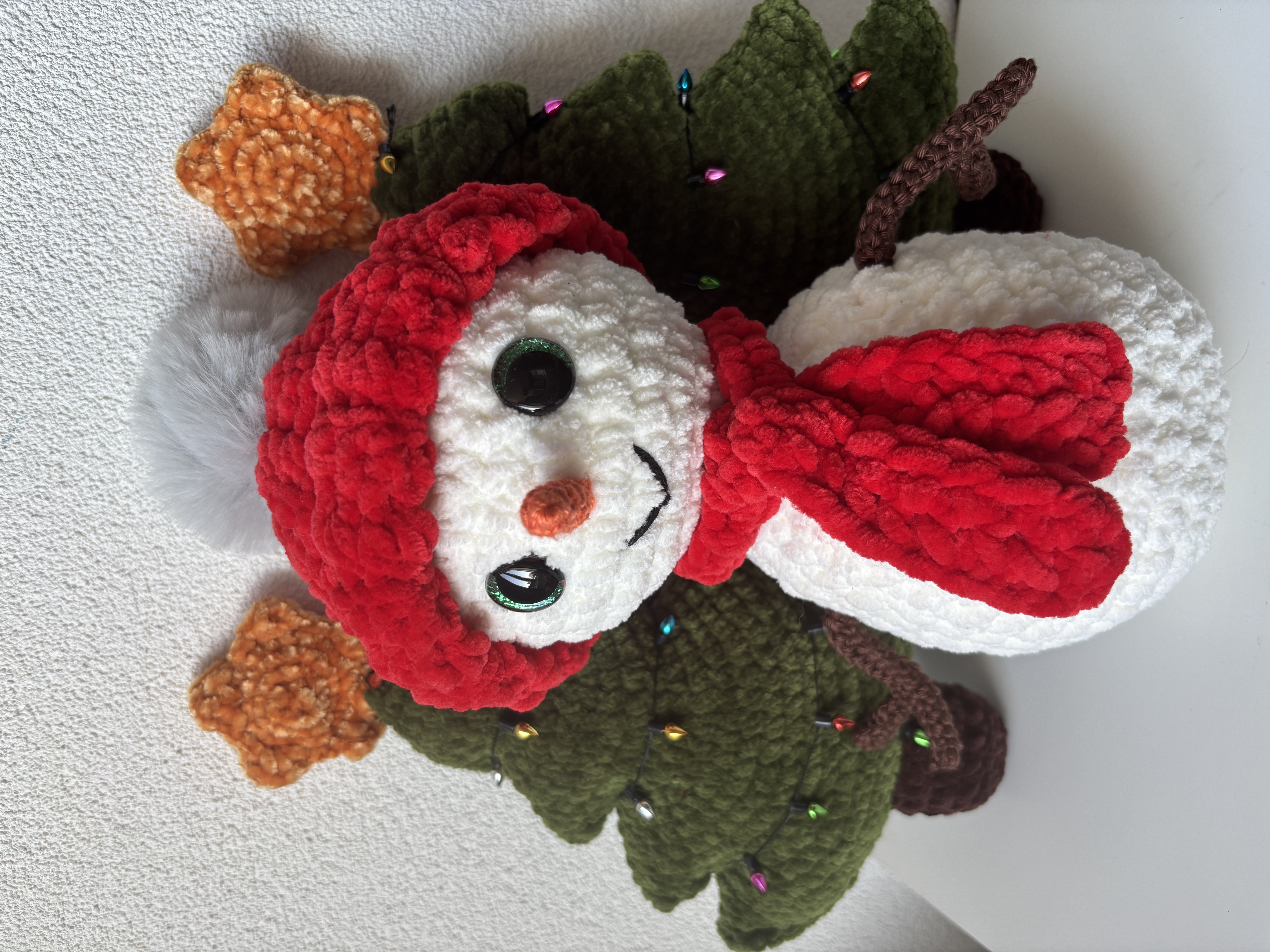 Gehaakte sneeuwpop knuffel