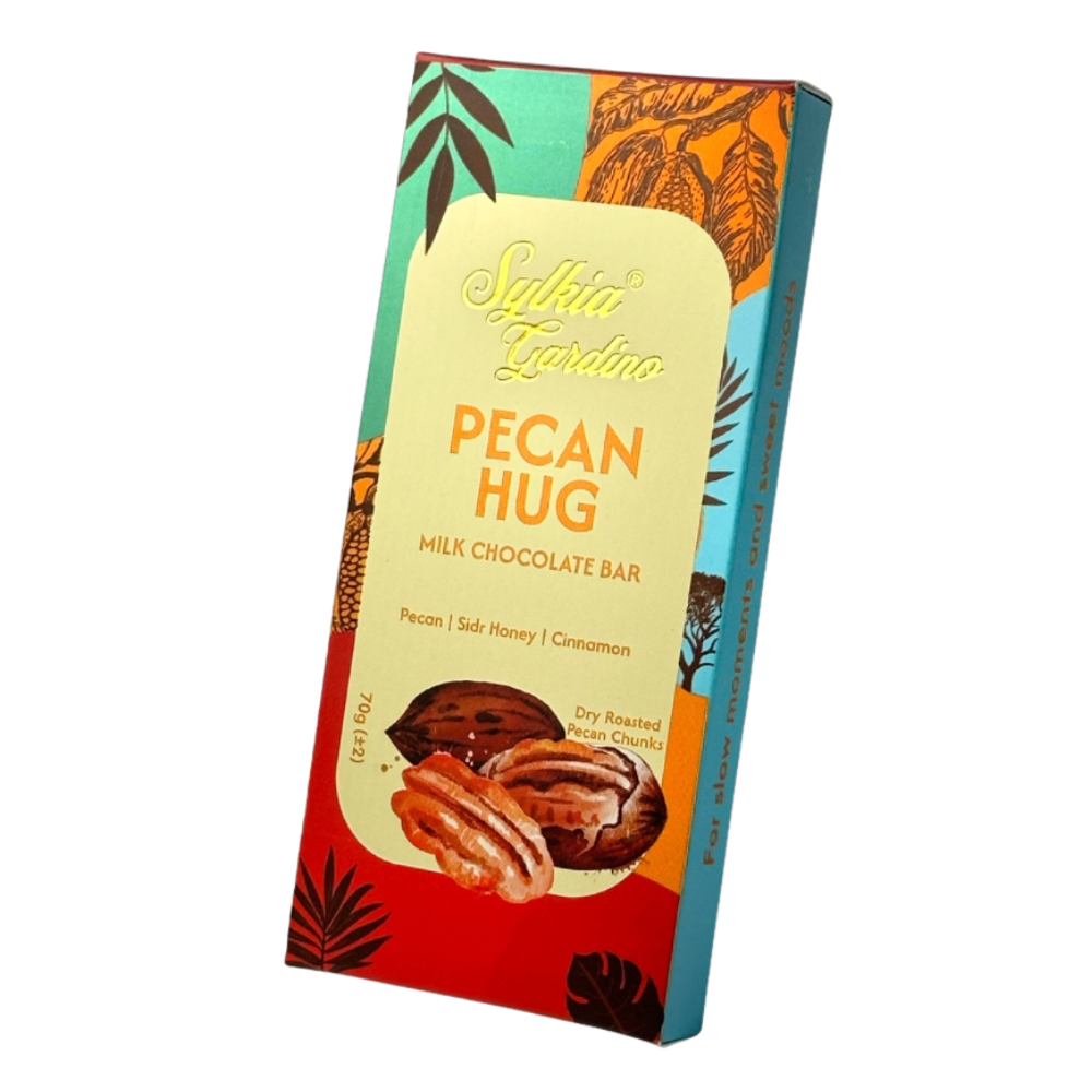 Pecan Hug Chocolate Bar (30% Roasted Pecans) (Cocoa Butter) (70g) 
