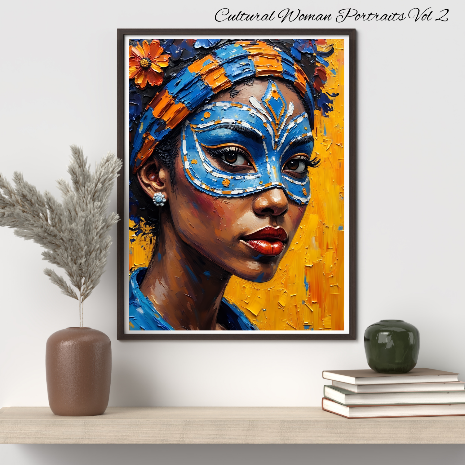 Vibrant Cultural Woman Portraits Prints V2- Set of 5 Unique Designs | Instant Digital Download - v2