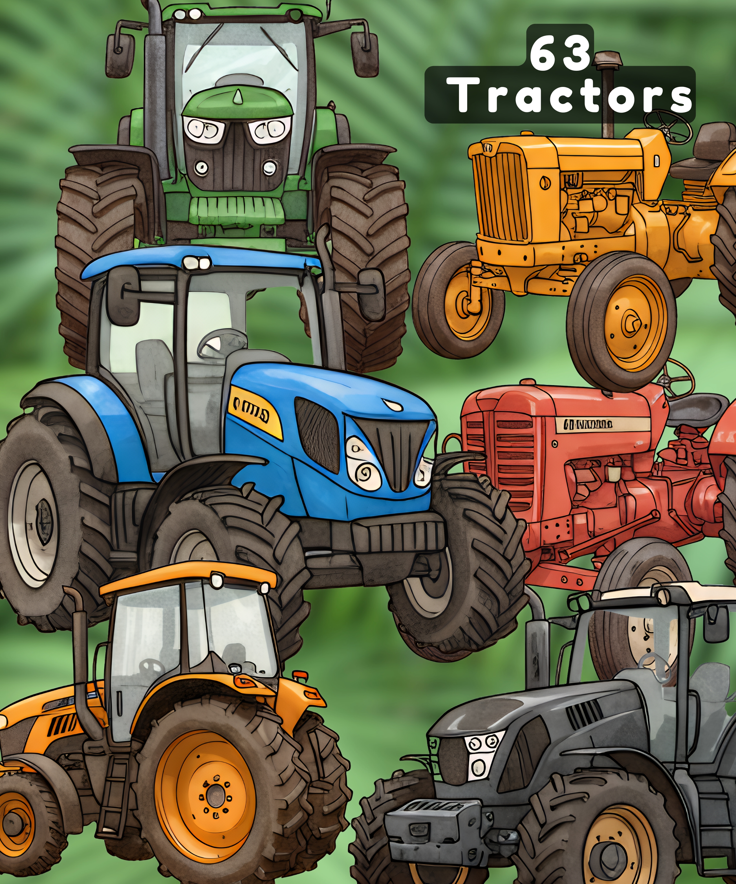 Tractors Clipart, camiones, clipart, boys clipart