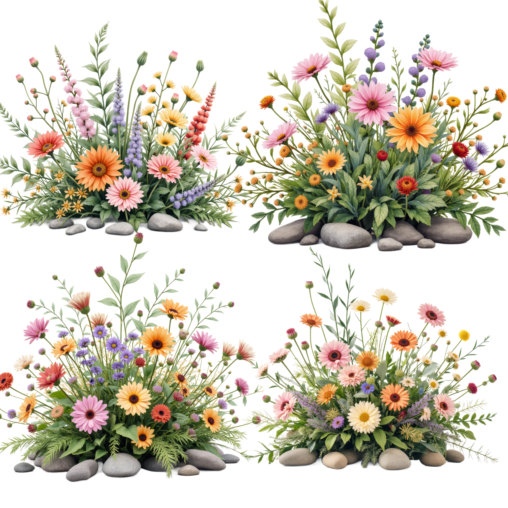 Spring Summer Floral Clipart Set | Botanical Illustrations, flower cliparts