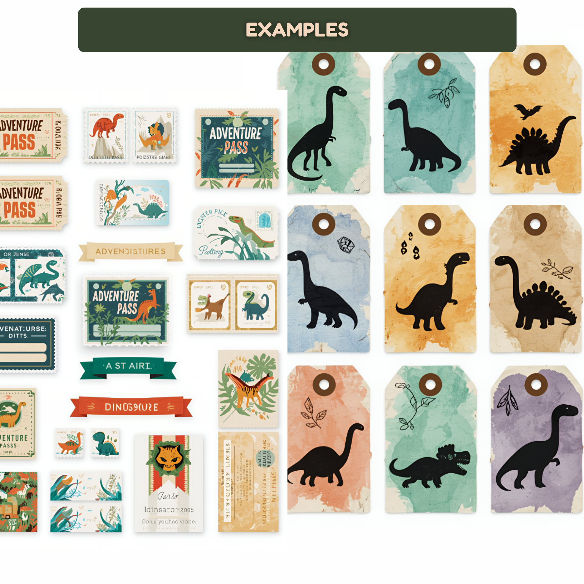 Dinosaur Junk Journal Kit - Digital Prehistoric Paper & Ephemera Bundle Scrapbook Ephemera Kids Journal