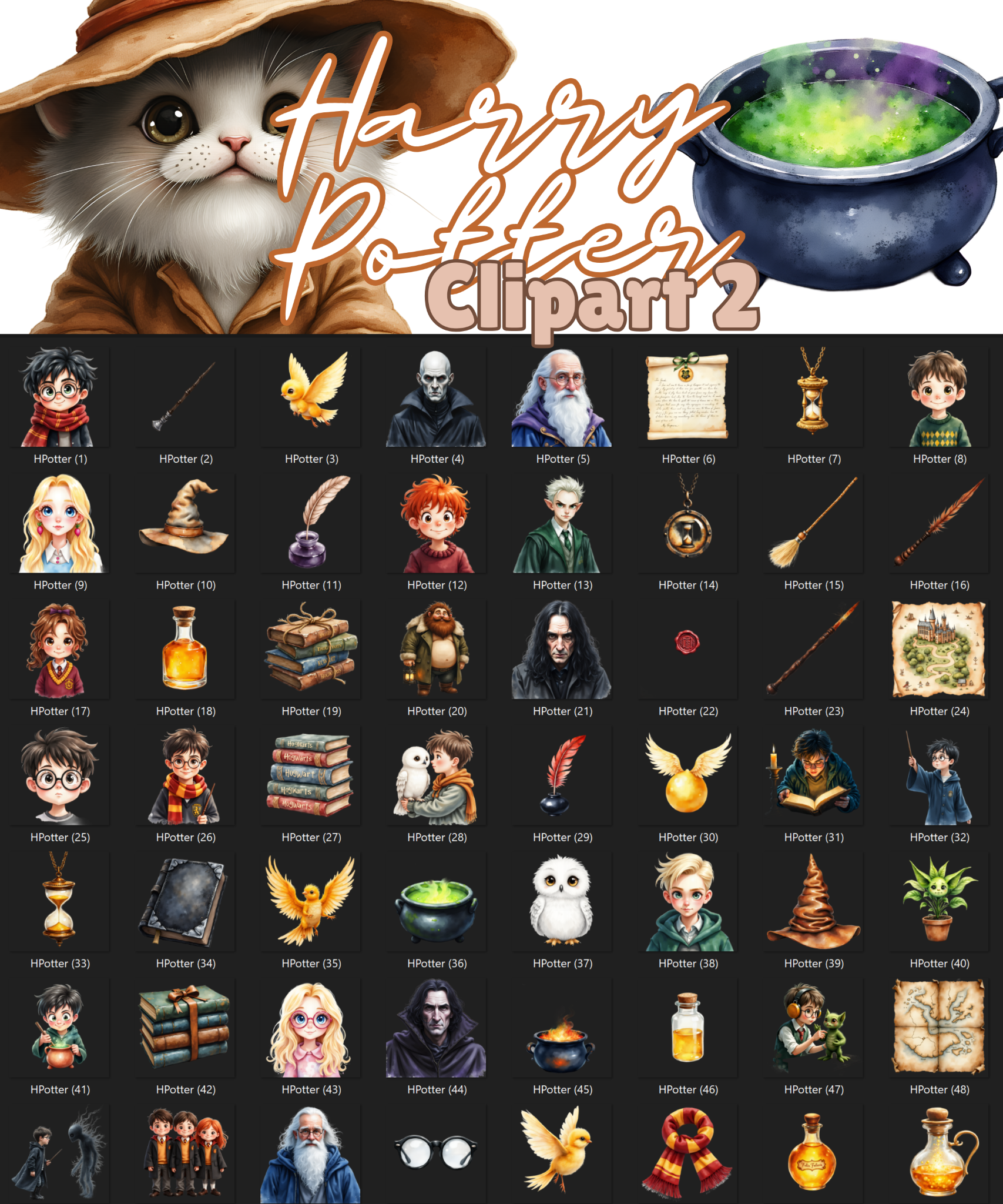 Harry Potter Clipart 2 Bundle, Harry potter clipart