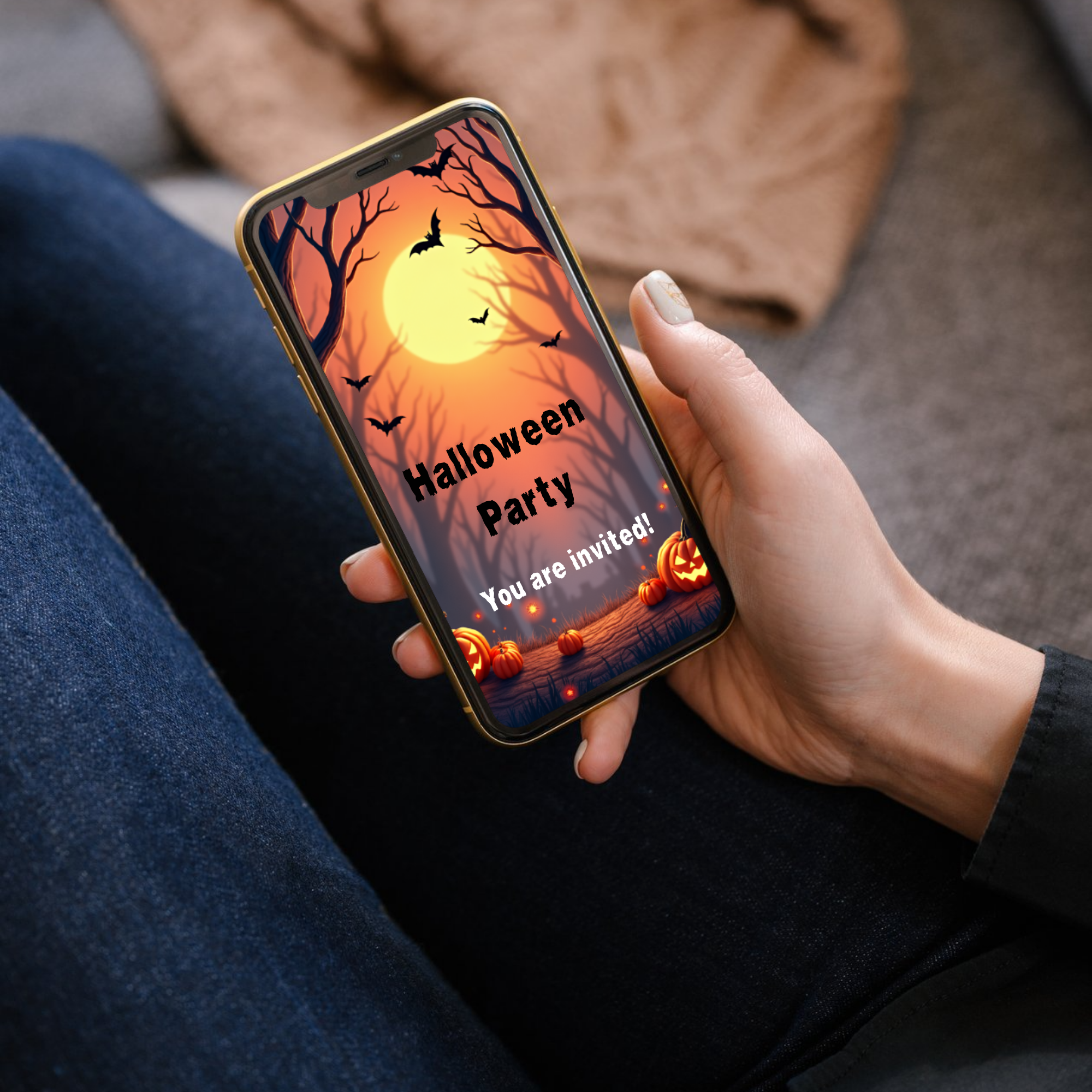 Spooky Halloween Forest Images Pages Jack-o'-Lantern  Black Cat Digital Backgrounds Witch Invitations