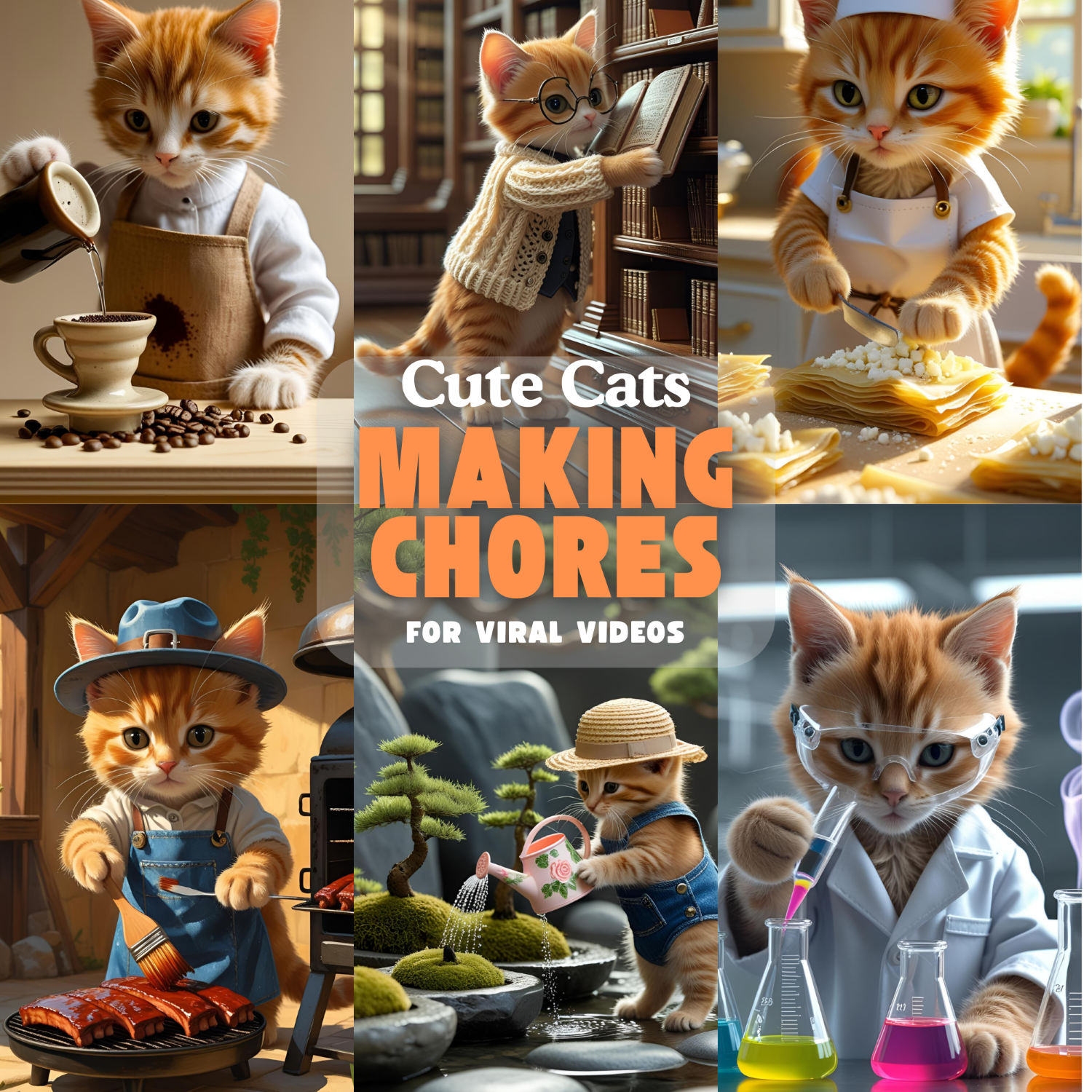 Beyond Adorable: Cute Cats Doing Chores, cats images, cats clipart
