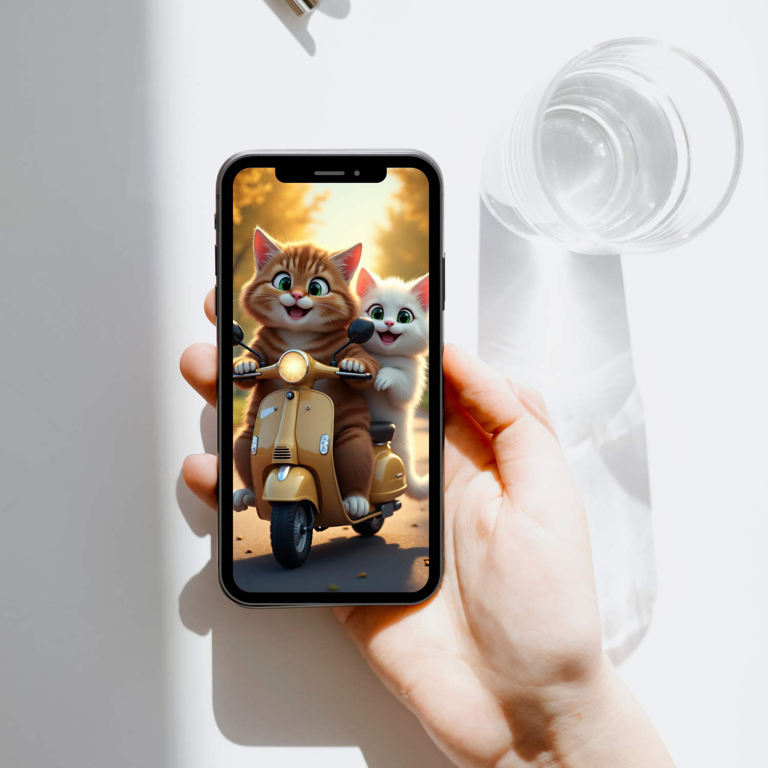 Cute Cats Fluffy in a Biker Images, cats cliparts, cats images, pixar style