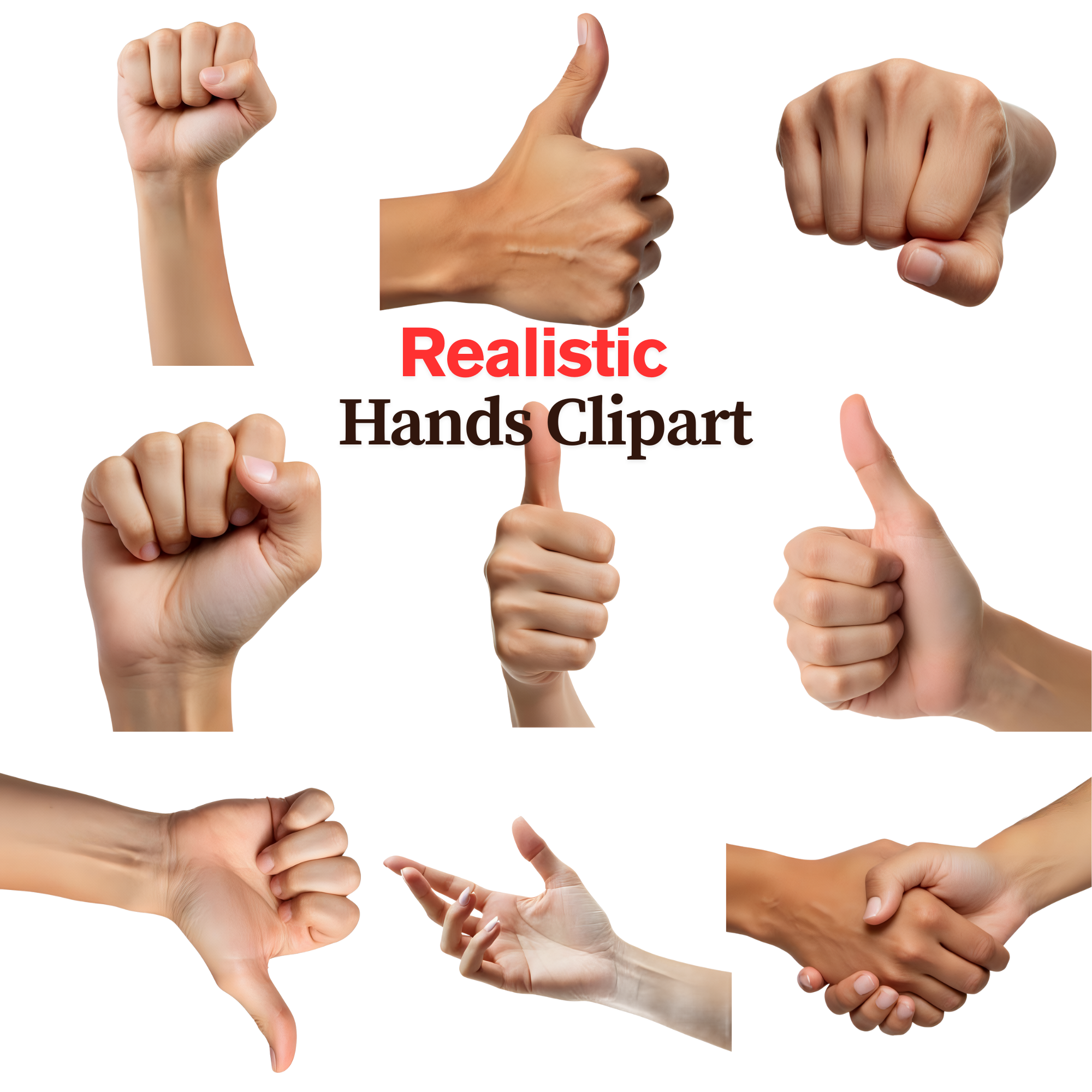 Ultimate Hand Gesture Clipart Bundle, hands clipart, real hands images
