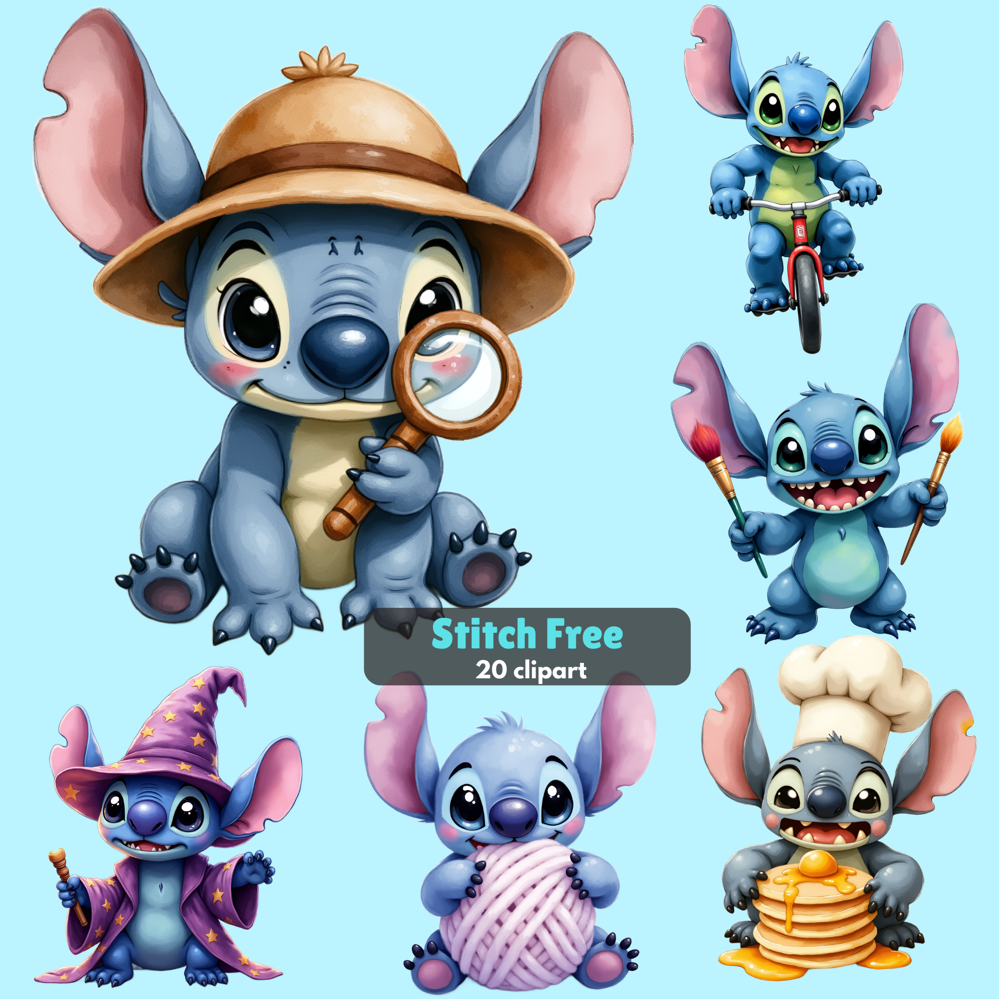 FREE 20 Stitch Clipart Bundle - Cute Lilo & Stitch PNGs, Transparent Background, Free Disney Clipart