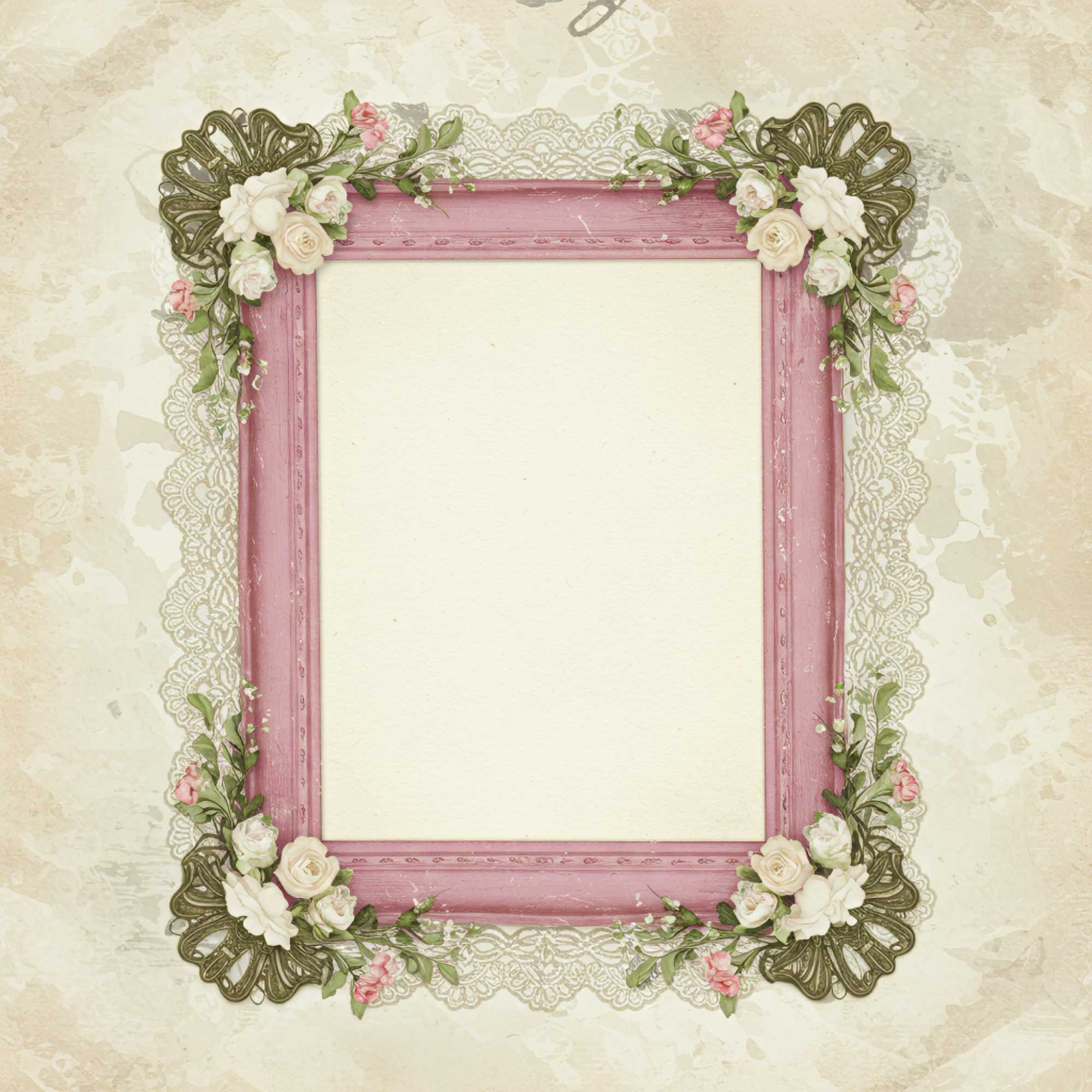 Shabby Chic Digital Frames |Vintage Scrapbook Elements Romantic Rose Frames Bundle Journal Pages