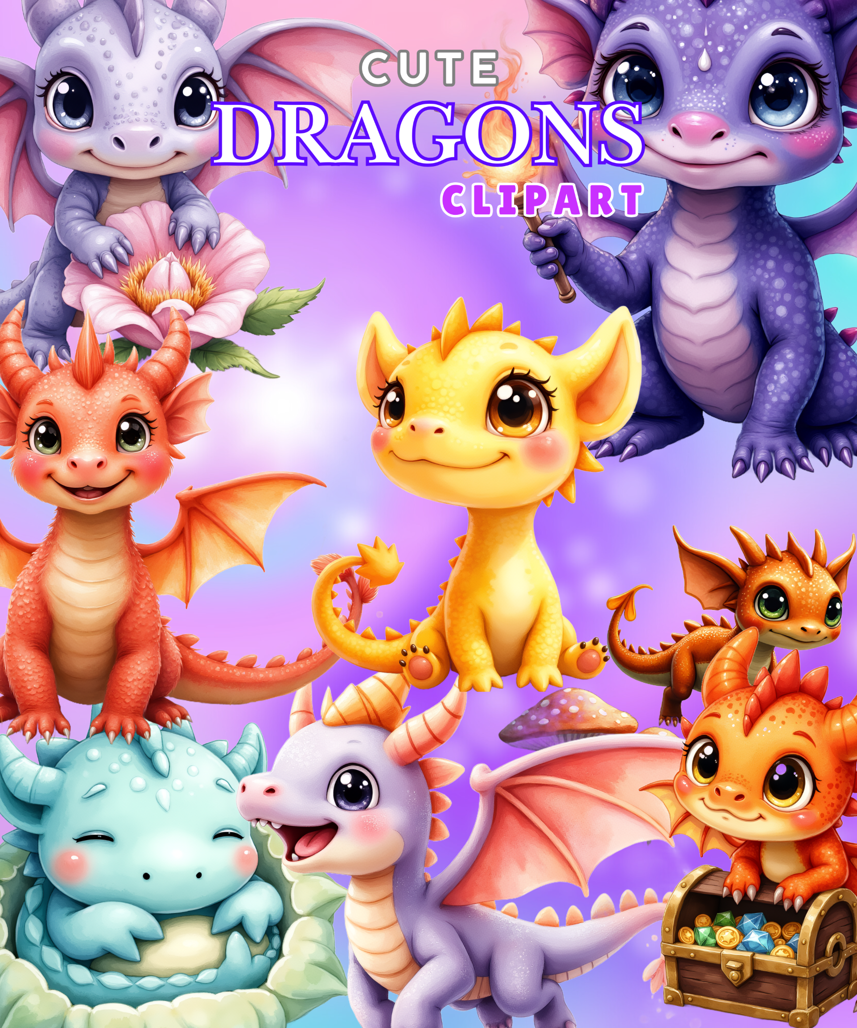Cute Dragons Clipart, dragons images