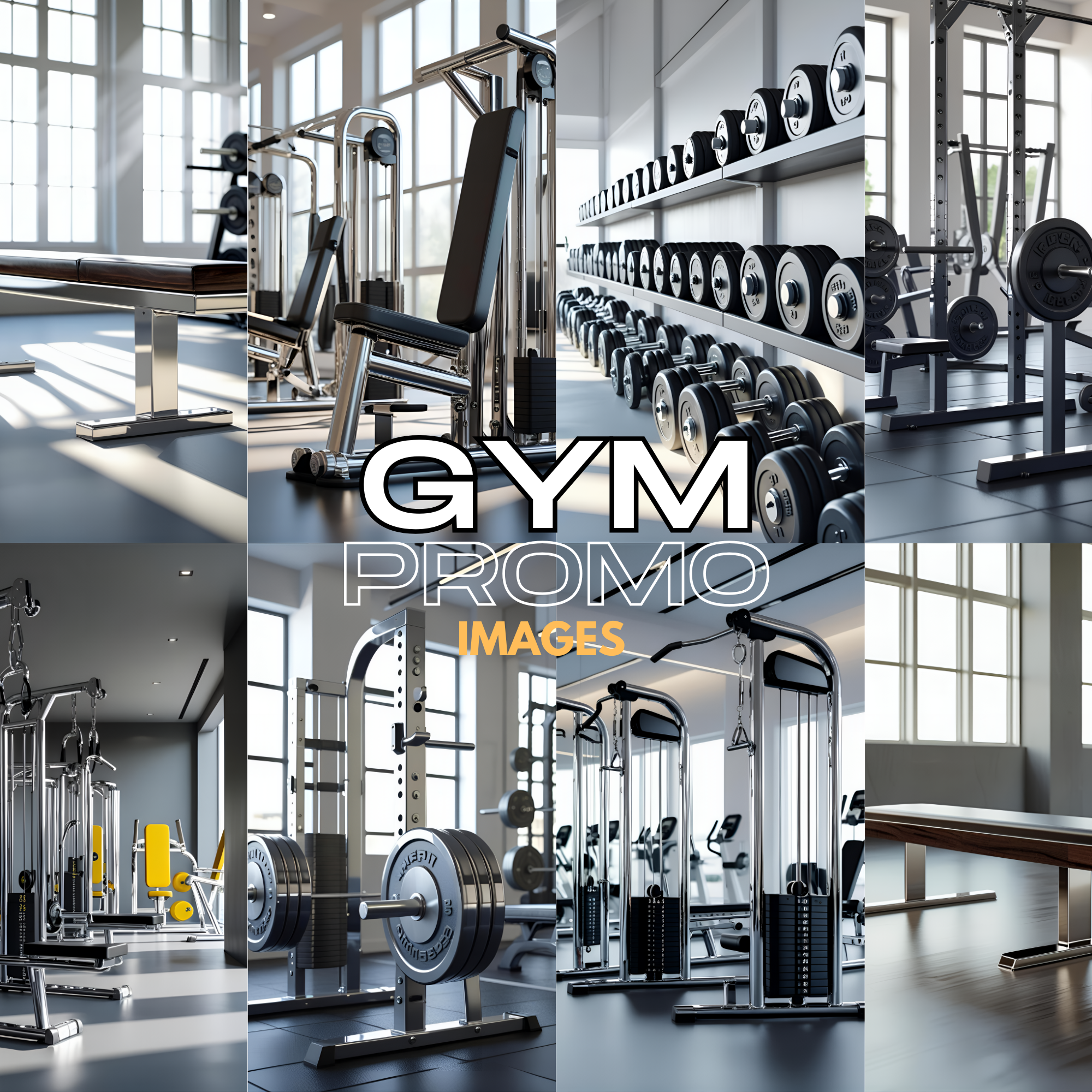 Dynamic Gym Visuals: Gym add images, canva images, weight images