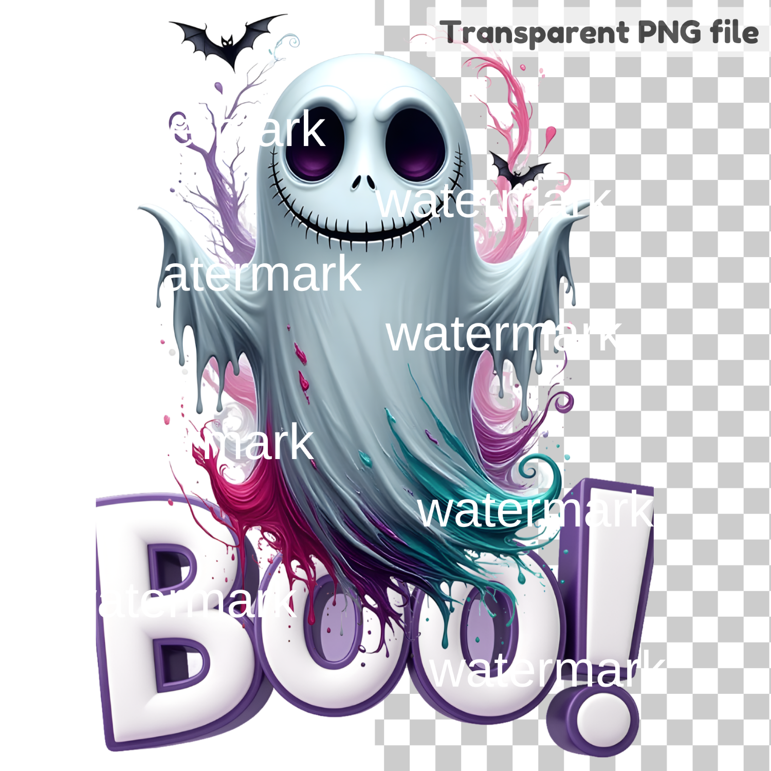 Boo! Ghost PNG for Sublimation, Unique Halloween Graphic, Printable Ghost Artwork, Spooky Season Digital File