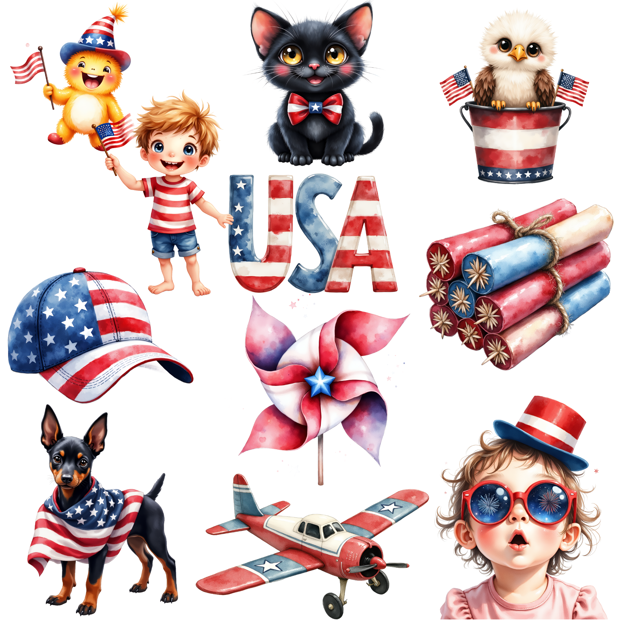 4th of july Clipart, Overlays, american clipart