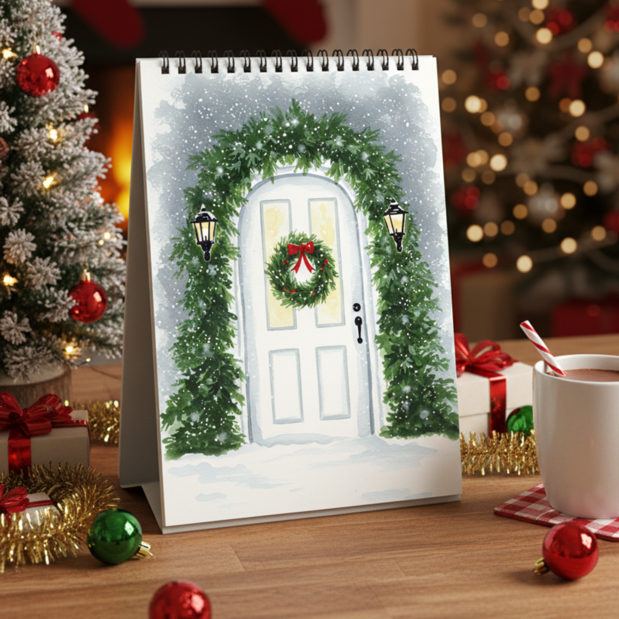 Christmas Door Pages Papers, Festive Journal Pages, Junk Journal Pages, Victorian Christmas Entryways