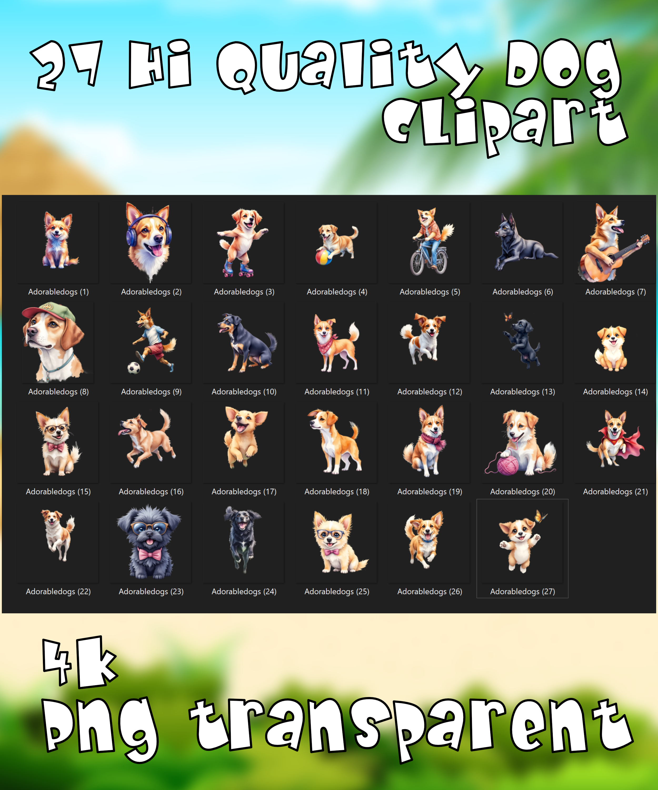 Adorable Dogs Clipart, dogs overlays, clipart