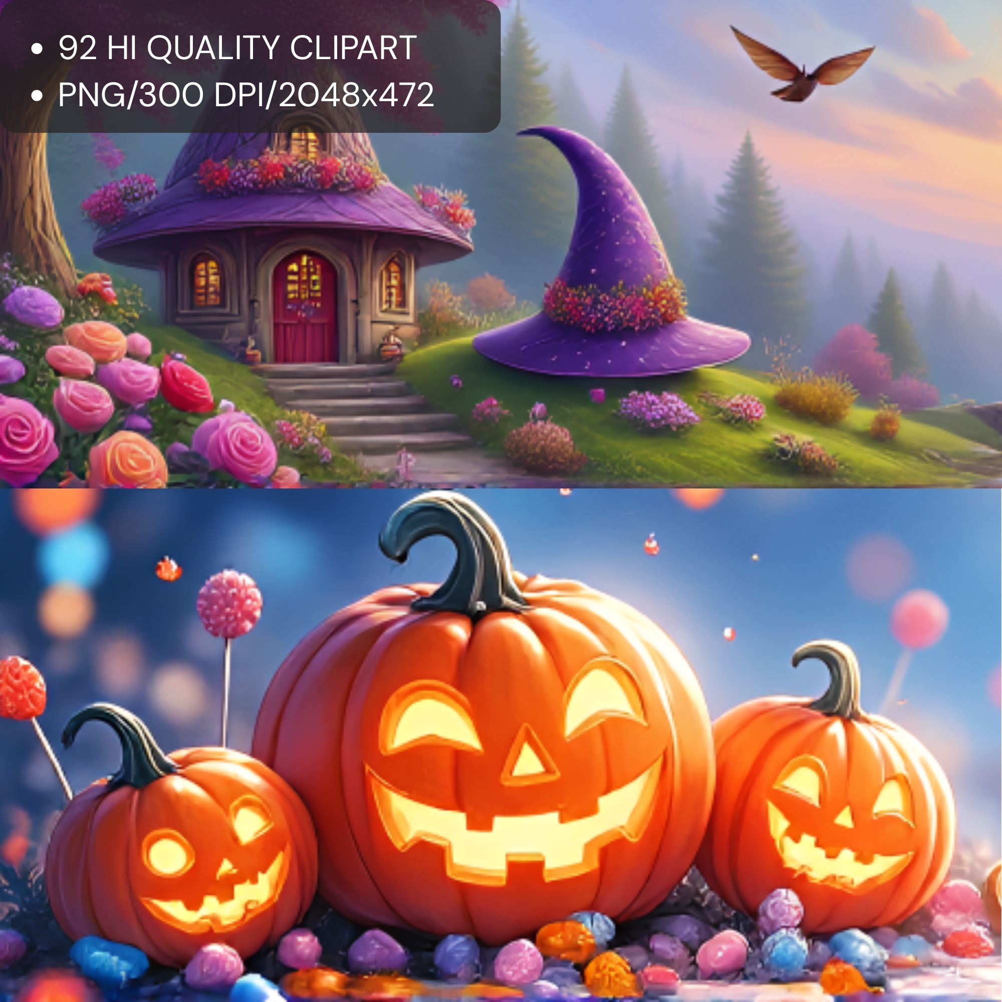Halloween Banners Bundle - Store Web Banners | Cute Ghosts Bats Skeletons Pumpkins