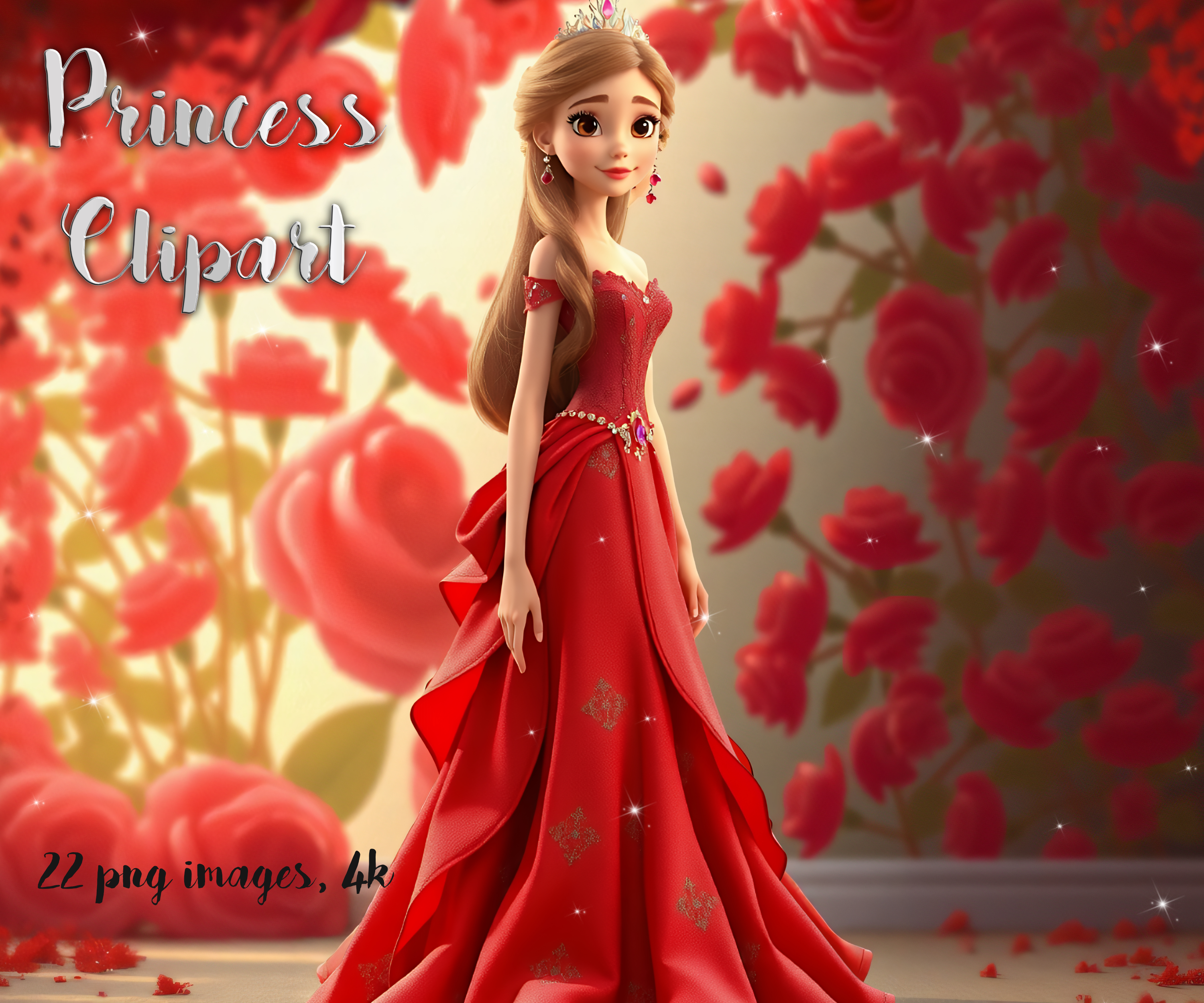 Princess Clipart, Pixar Style Clipart, Princess Overlay