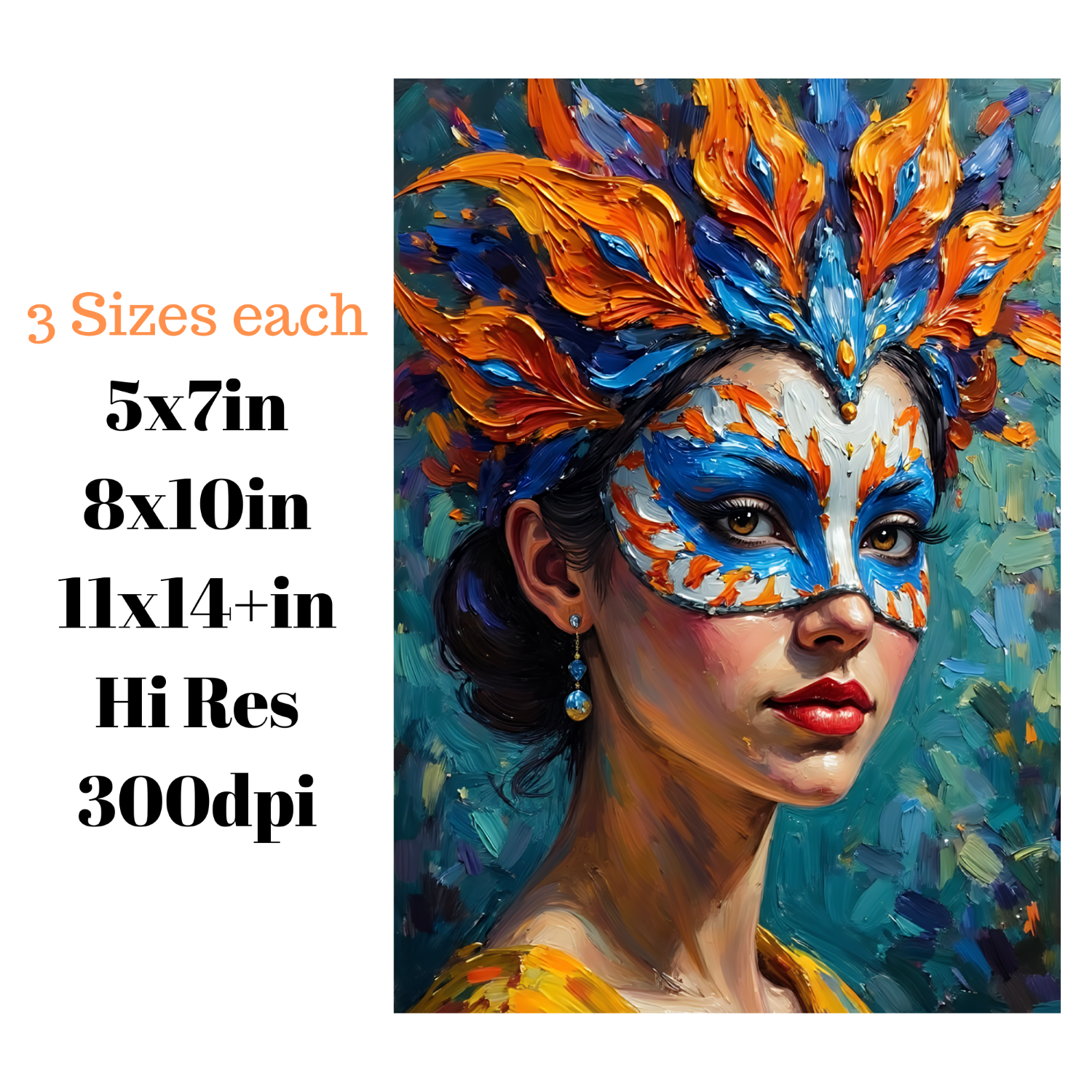 Vibrant Cultural Woman Portraits Prints V2- Set of 5 Unique Designs | Instant Digital Download - v2