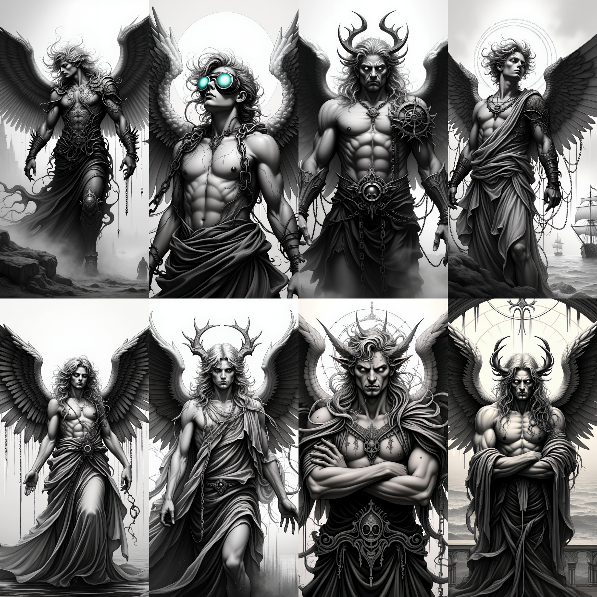 Apocalyptic Angels PNG Bundle | Dark Fantasy Art Pack Angels Digital Images Journal Pages Gothic Mythology Digital Download 
