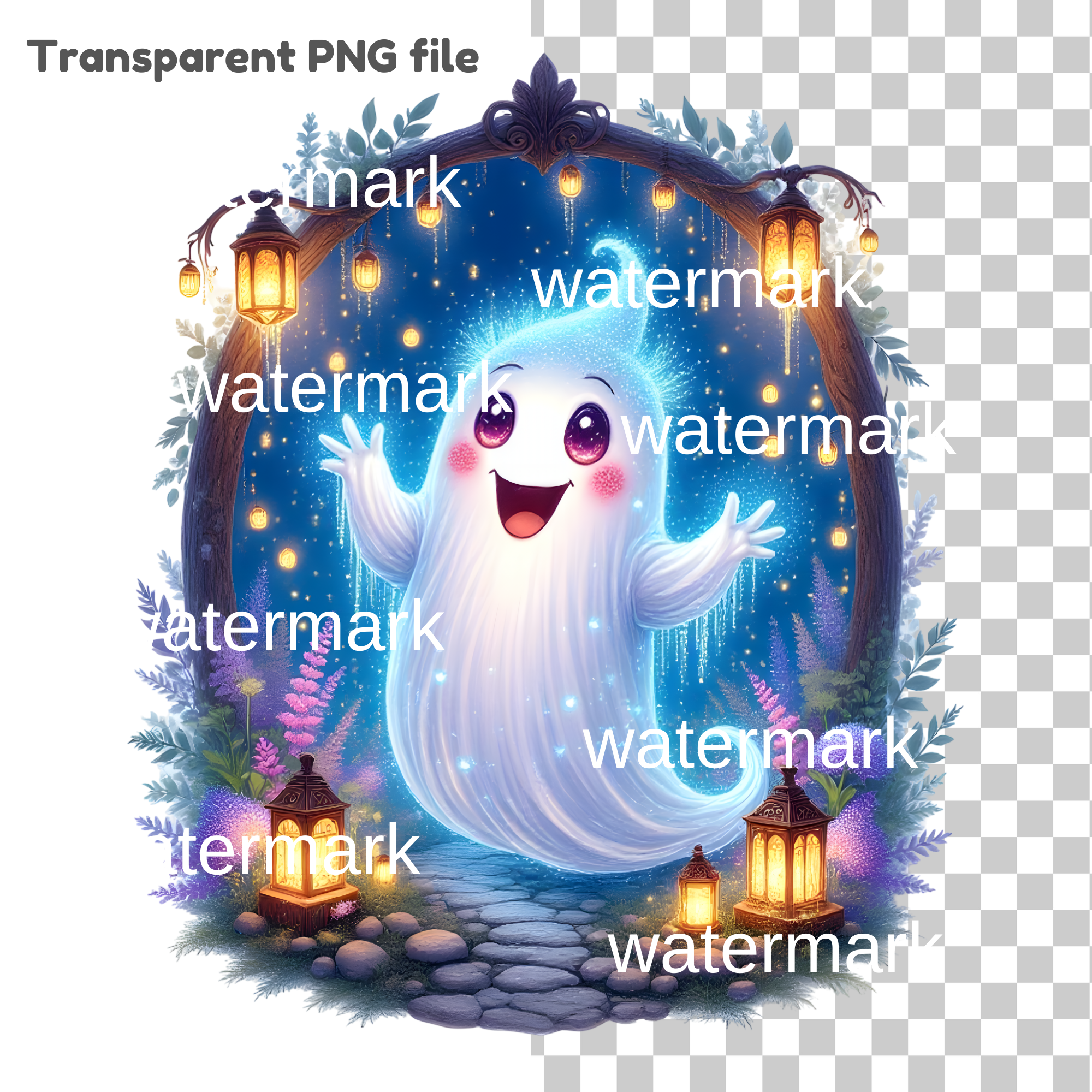 Friendly Ghost PNG for Sublimation, Halloween Cute Ghost Clipart, Spooky Season Digital Download, Printable Ghost T-Shirt Design