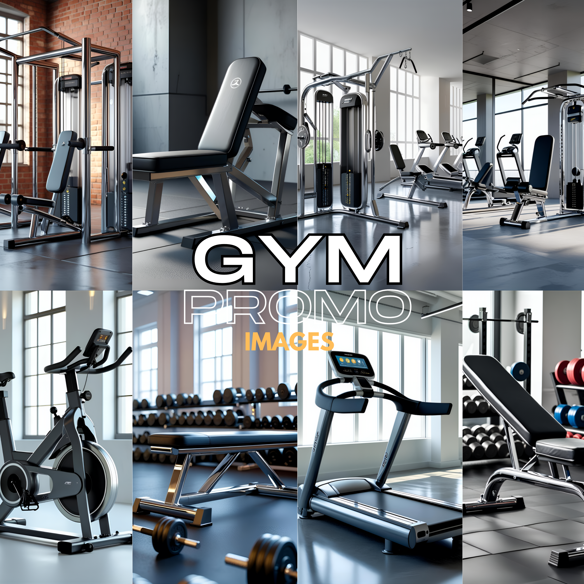 Dynamic Gym Visuals: Gym add images, canva images, weight images