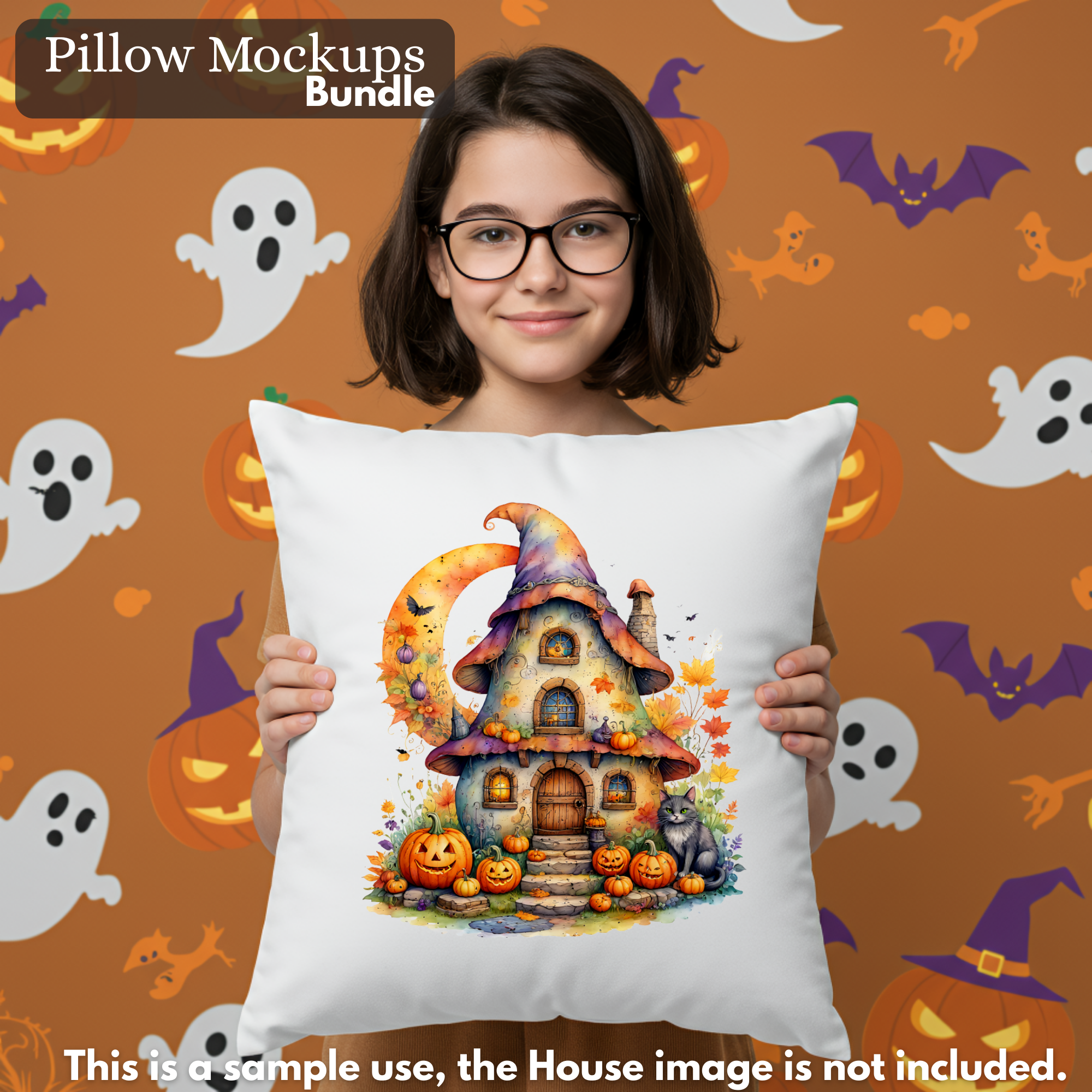 Pillow Mockups, High-Resolution PNG Mockup Images, Children's Room Decor Mockups, Autumn & Christmas Lifestyle Mockups