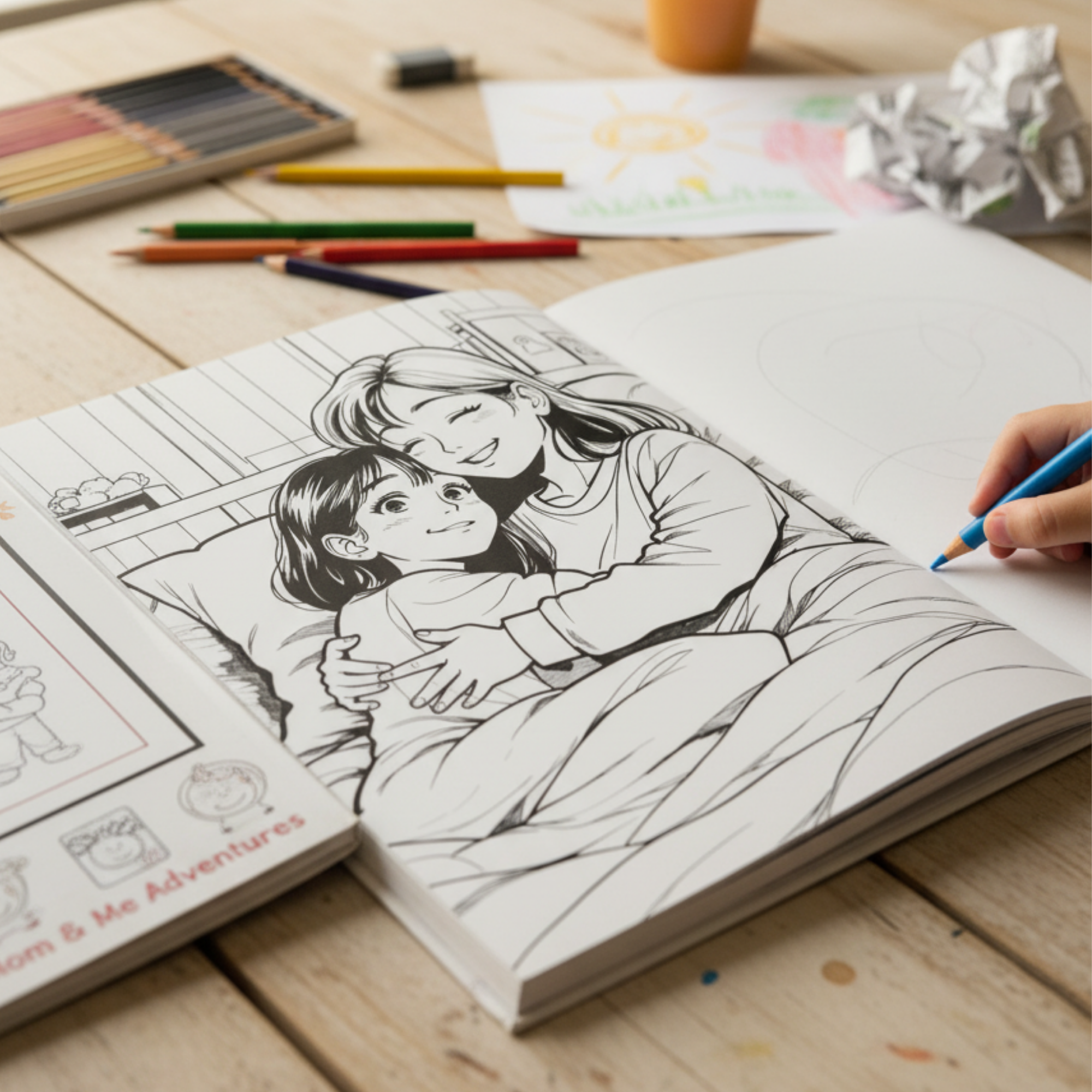 Mother & Daughter Coloring Book PDF | Printable Family Activity Pages, Activity for Mom and Me, Girls Coloring Pages