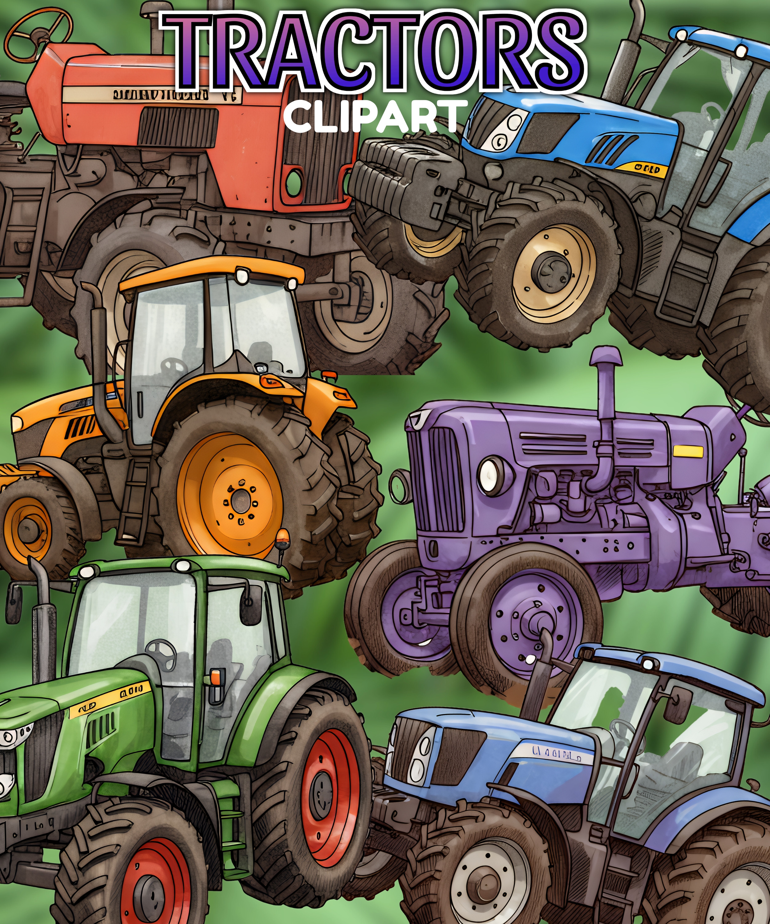Tractors Clipart, camiones, clipart, boys clipart