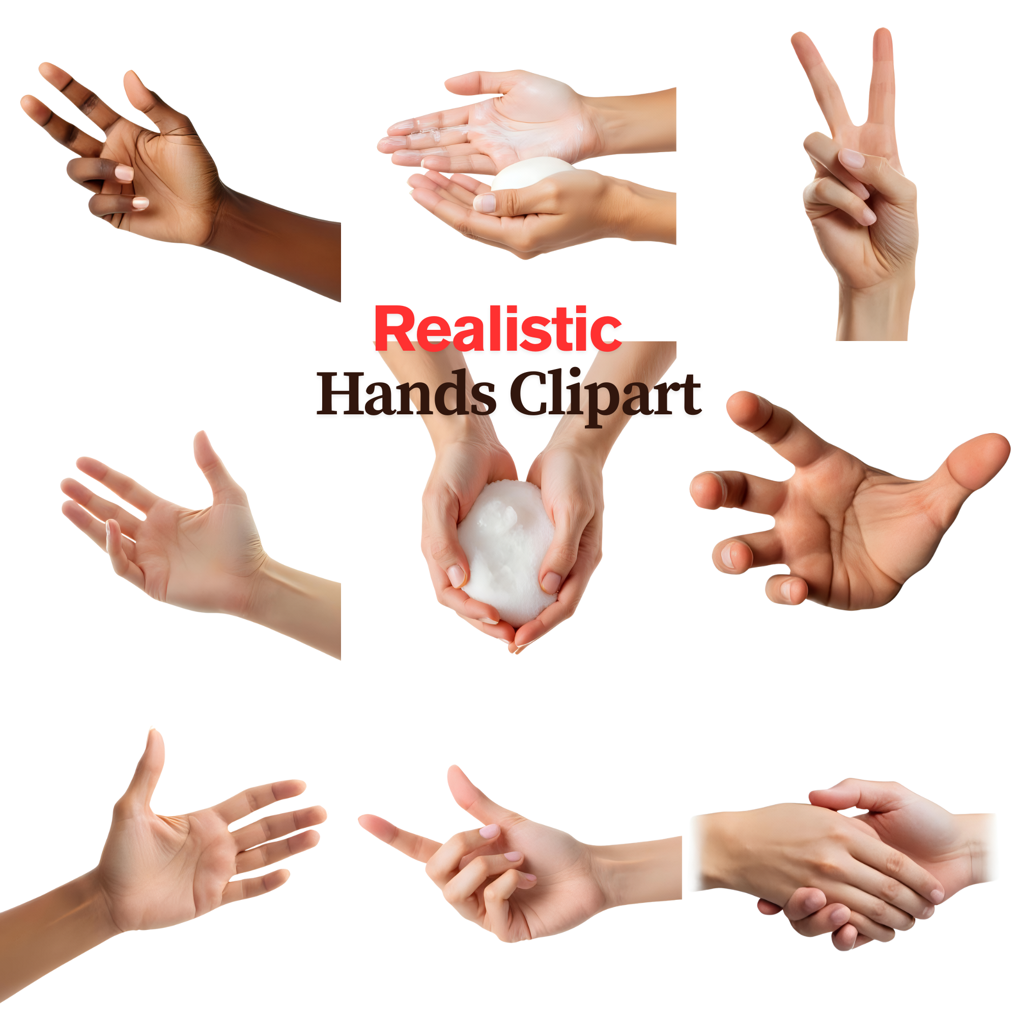 Ultimate Hand Gesture Clipart Bundle, hands clipart, real hands images