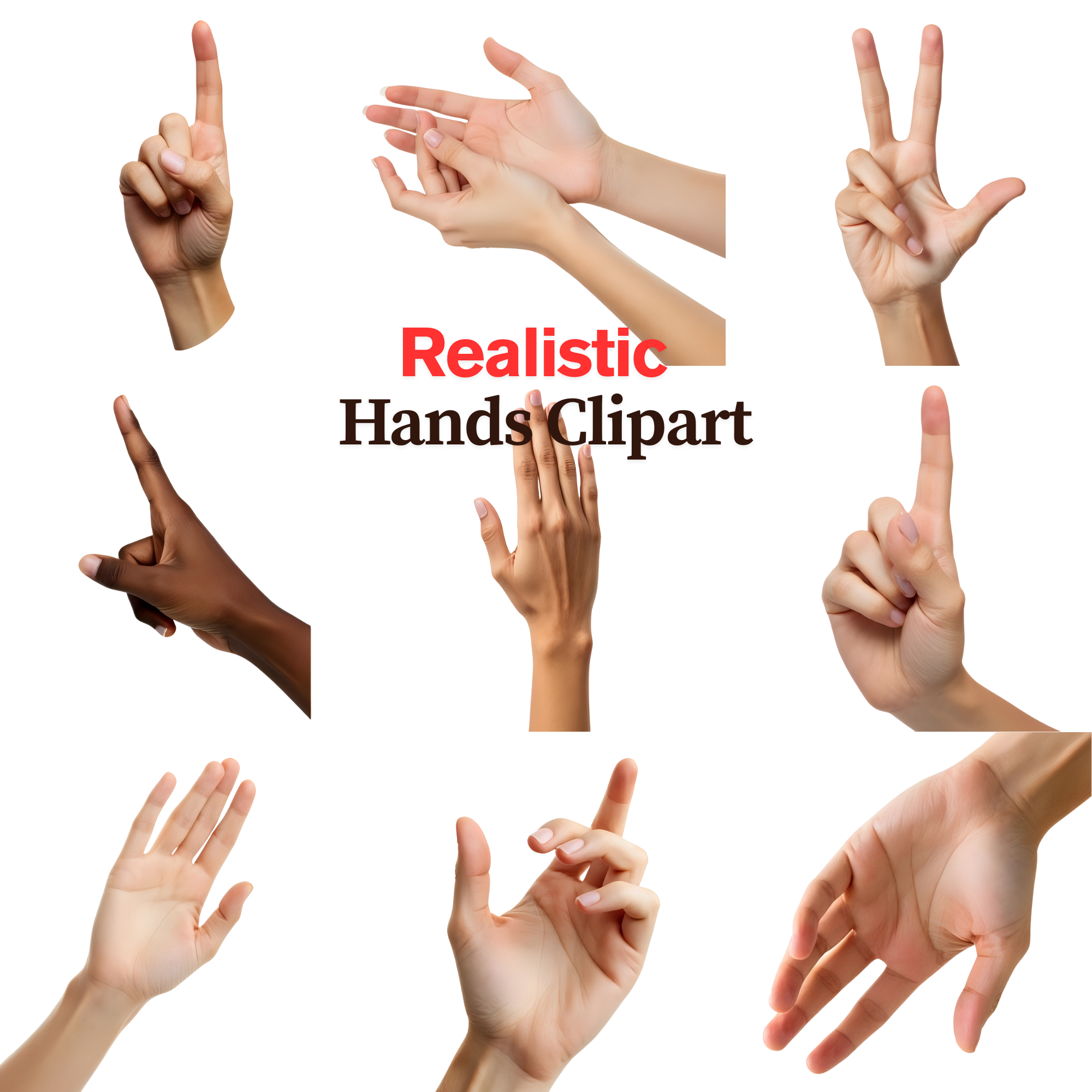 Ultimate Hand Gesture Clipart Bundle, hands clipart, real hands images