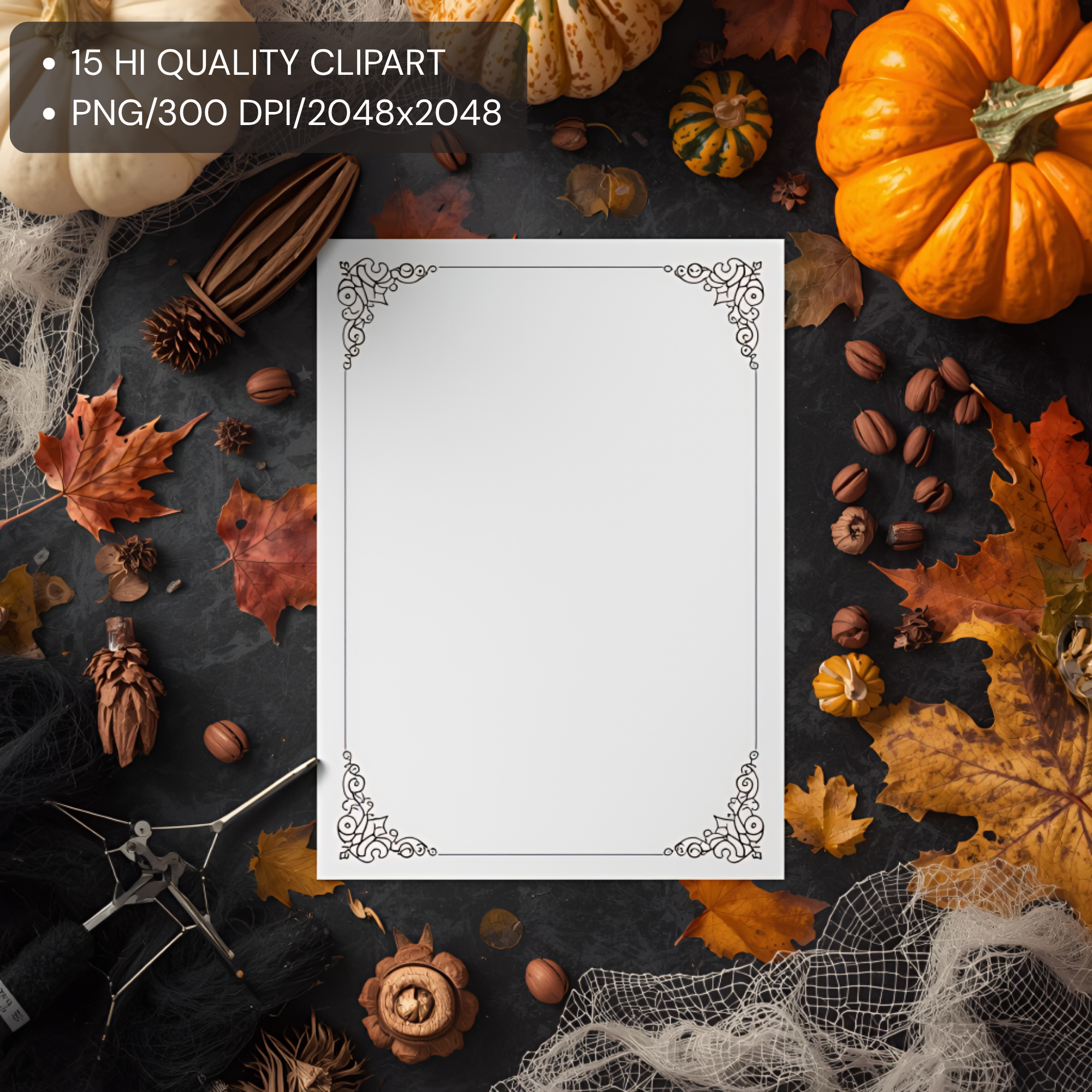 Halloween Card Mockup Bundle | Spooky Autumn PNGs | Digital Invitation Template Seasonal Promotion