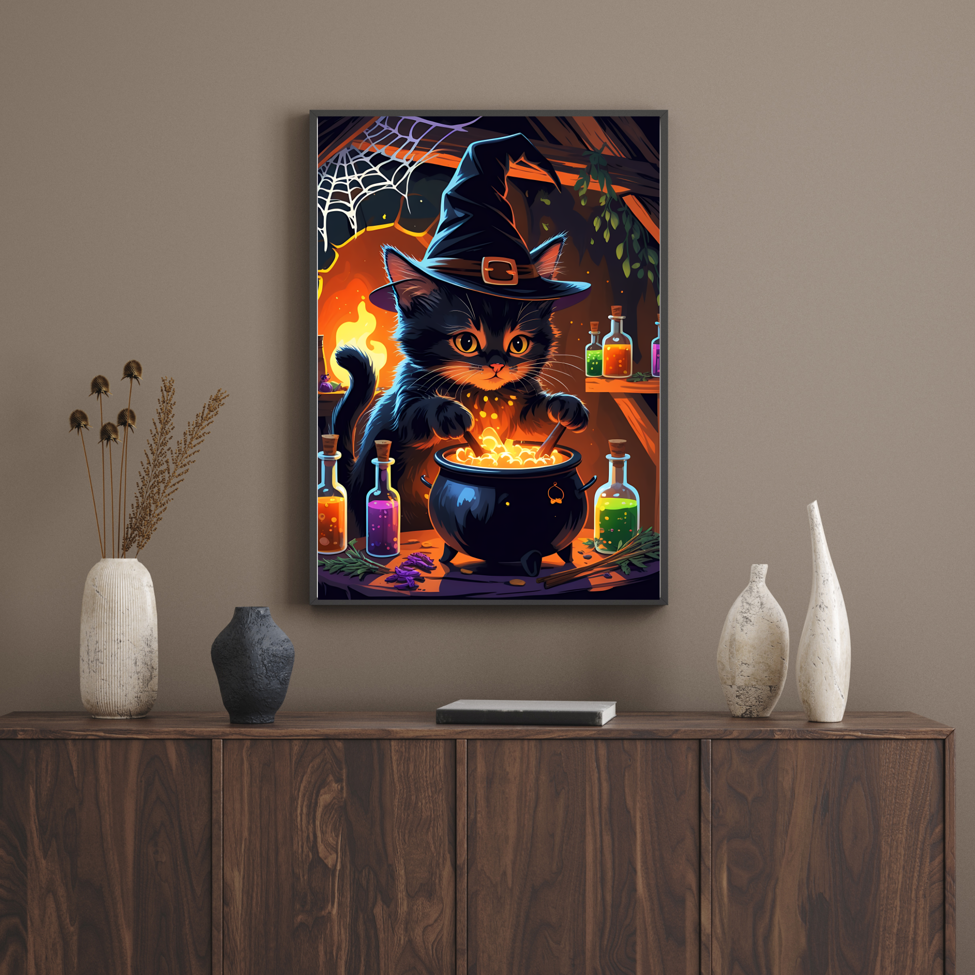 Witchy Cute Kitties: Enchanted Cat Art Bundle, halloween images, halloween cats images, black cats