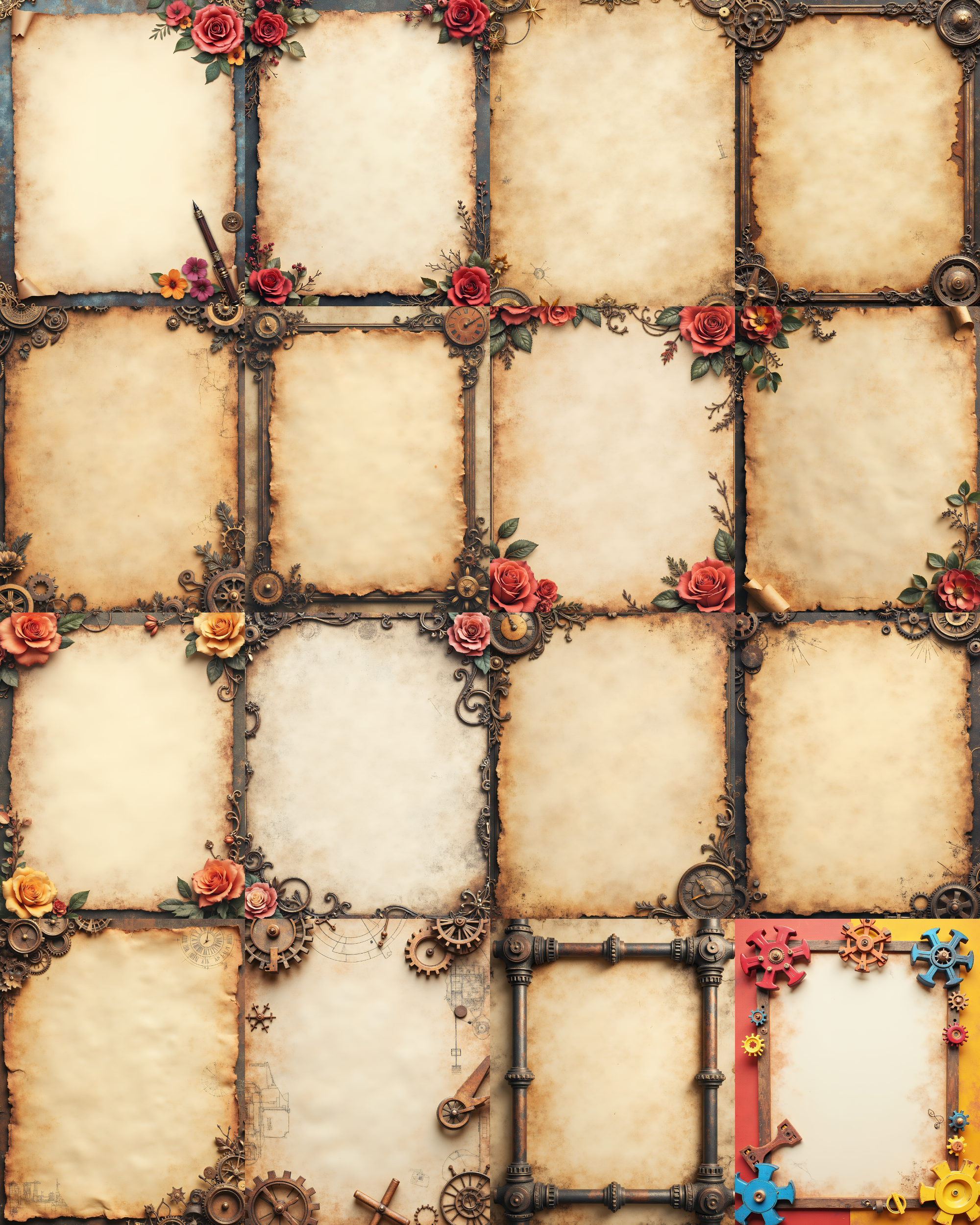 Steampunk Papers Bundle  Digital