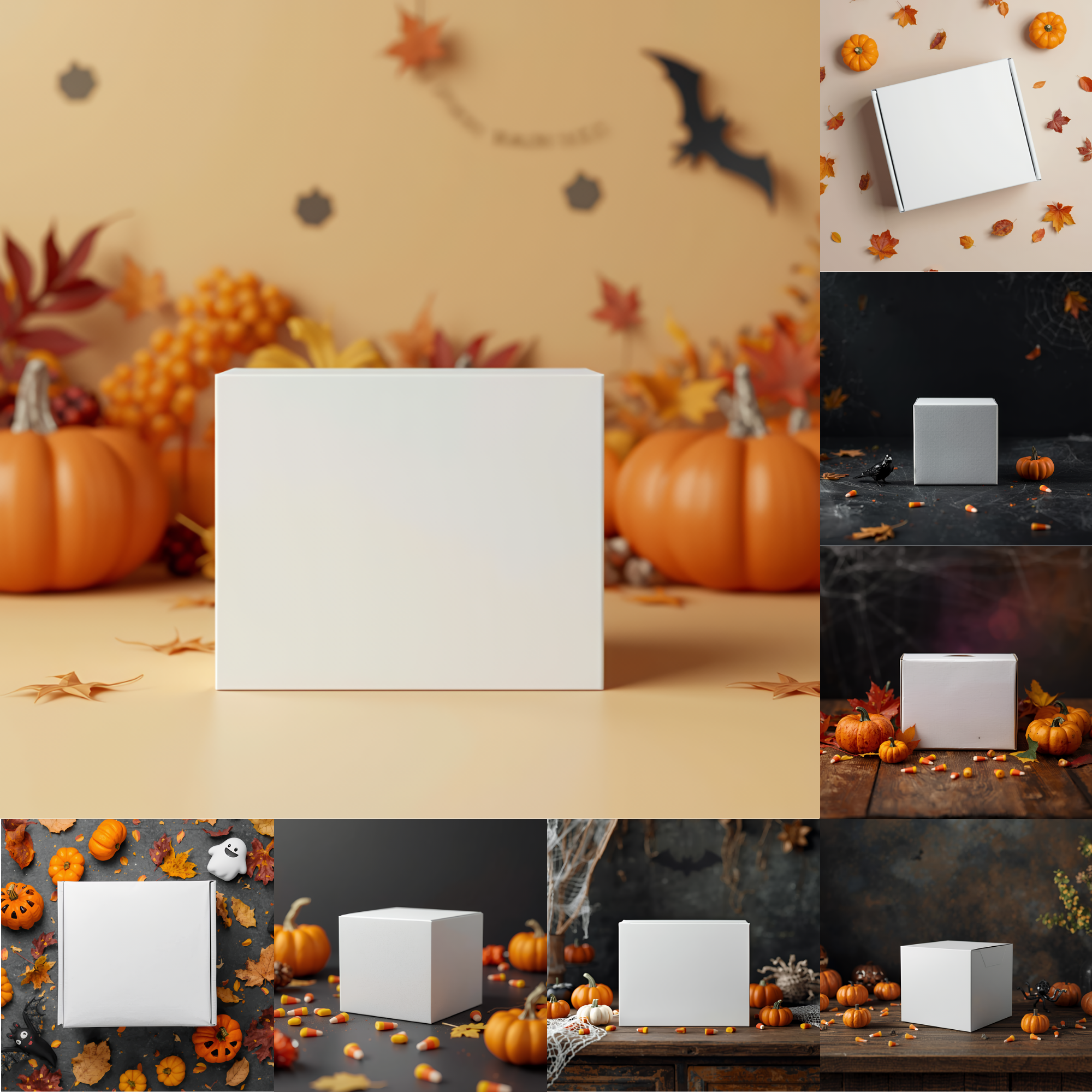 Halloween Box Mockup Bundle | Spooky Packaging PNGs | Digital Product Display | Seasonal Promotion