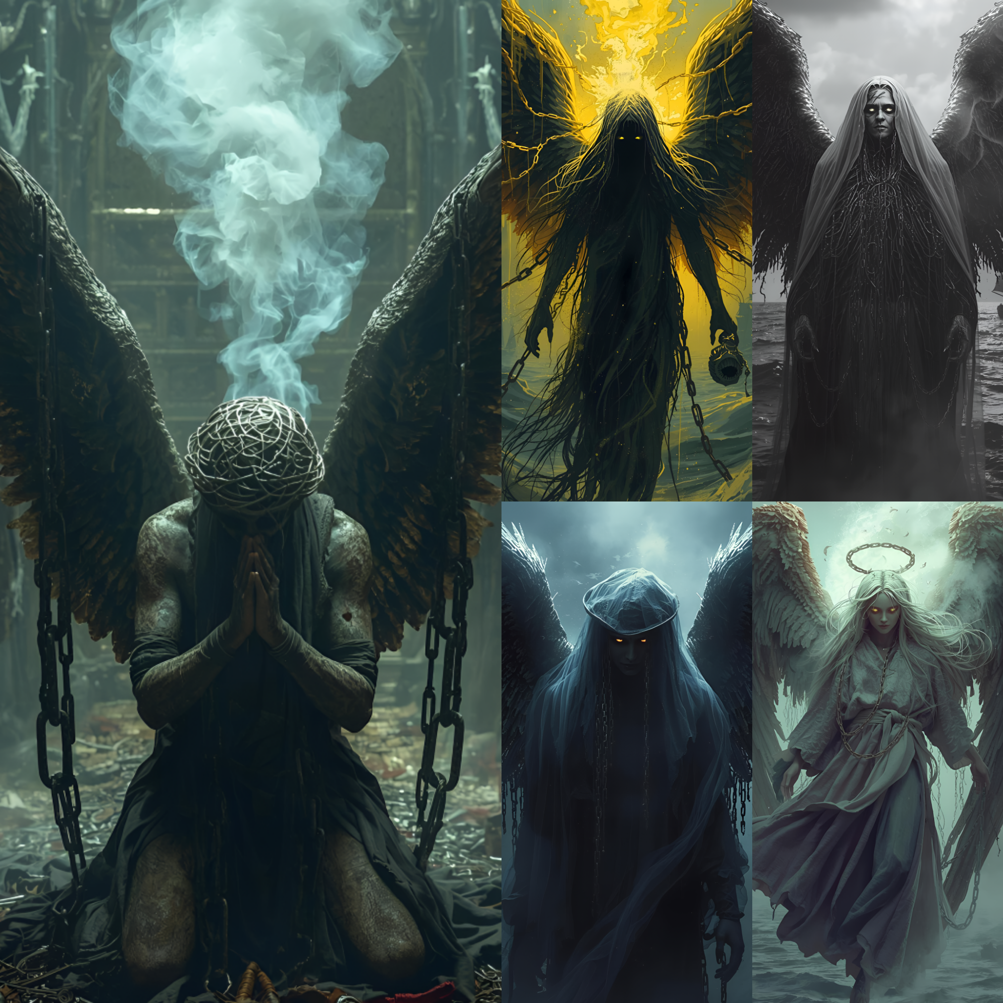 Dark Angels PNG Bundle Gothic Fantasy Art Clipart, High-Res Fallen Angel Digital Download Journal Pages