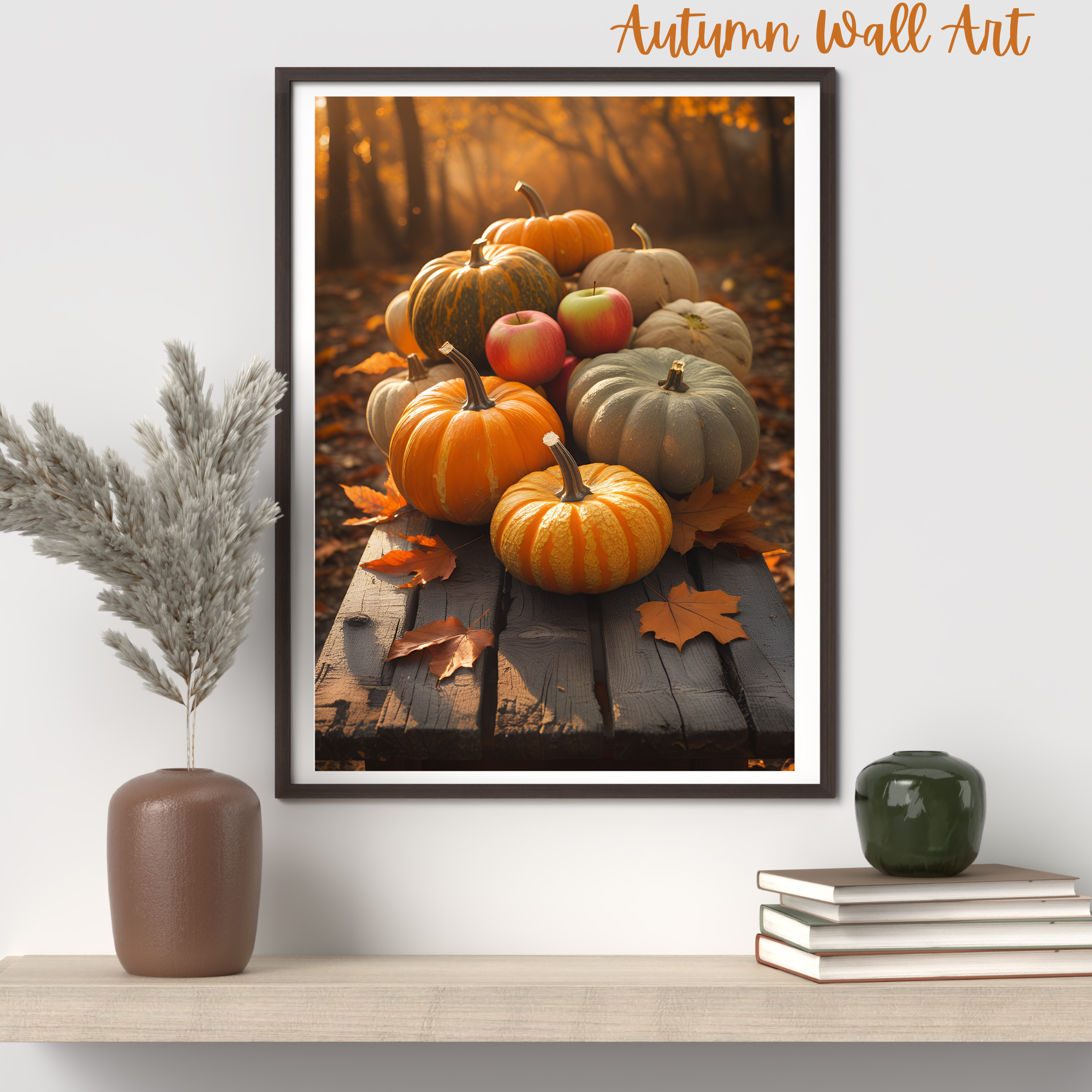 Autumn Wall Art, digital wall art, pumpkin art, halloween prints
