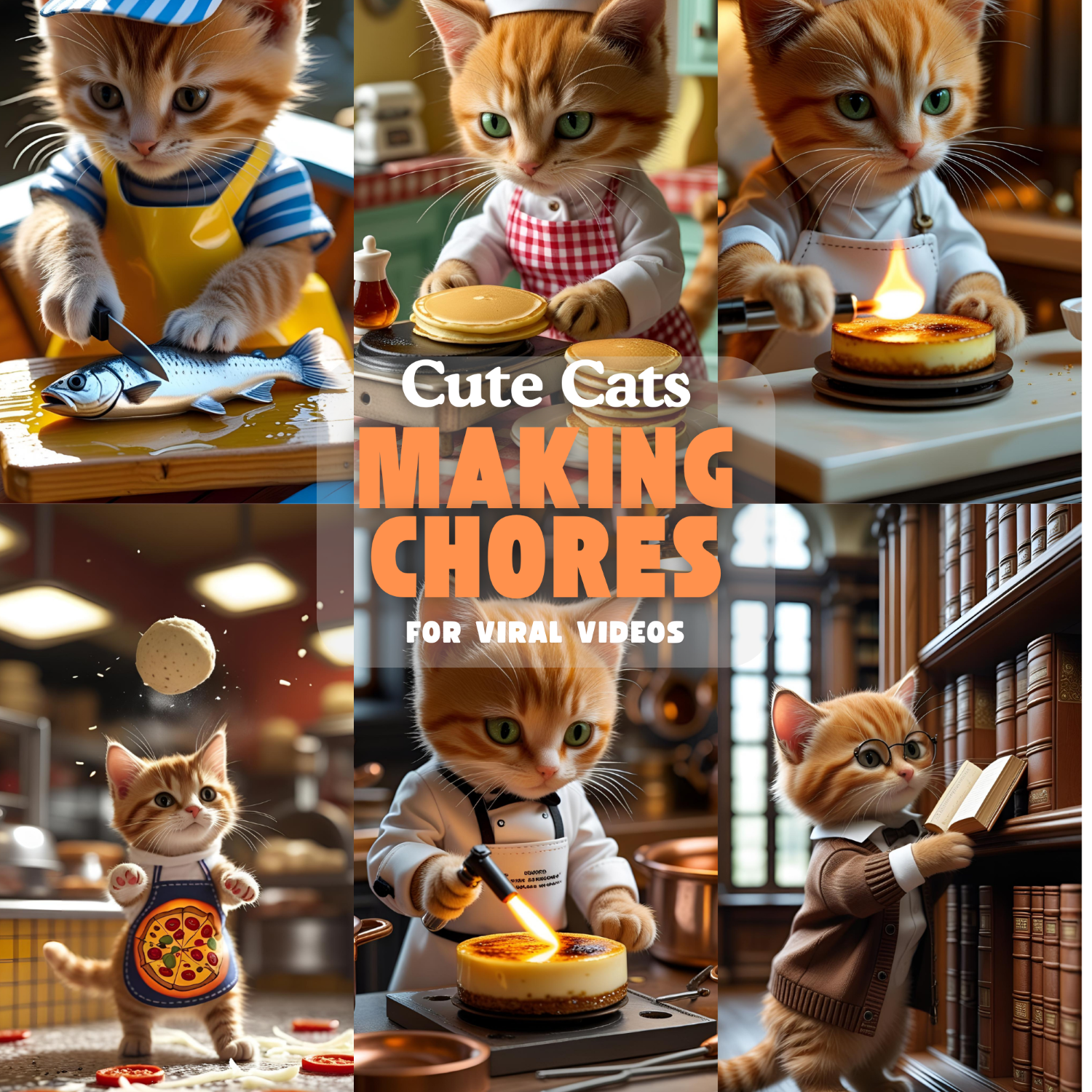 Beyond Adorable: Cute Cats Doing Chores, cats images, cats clipart
