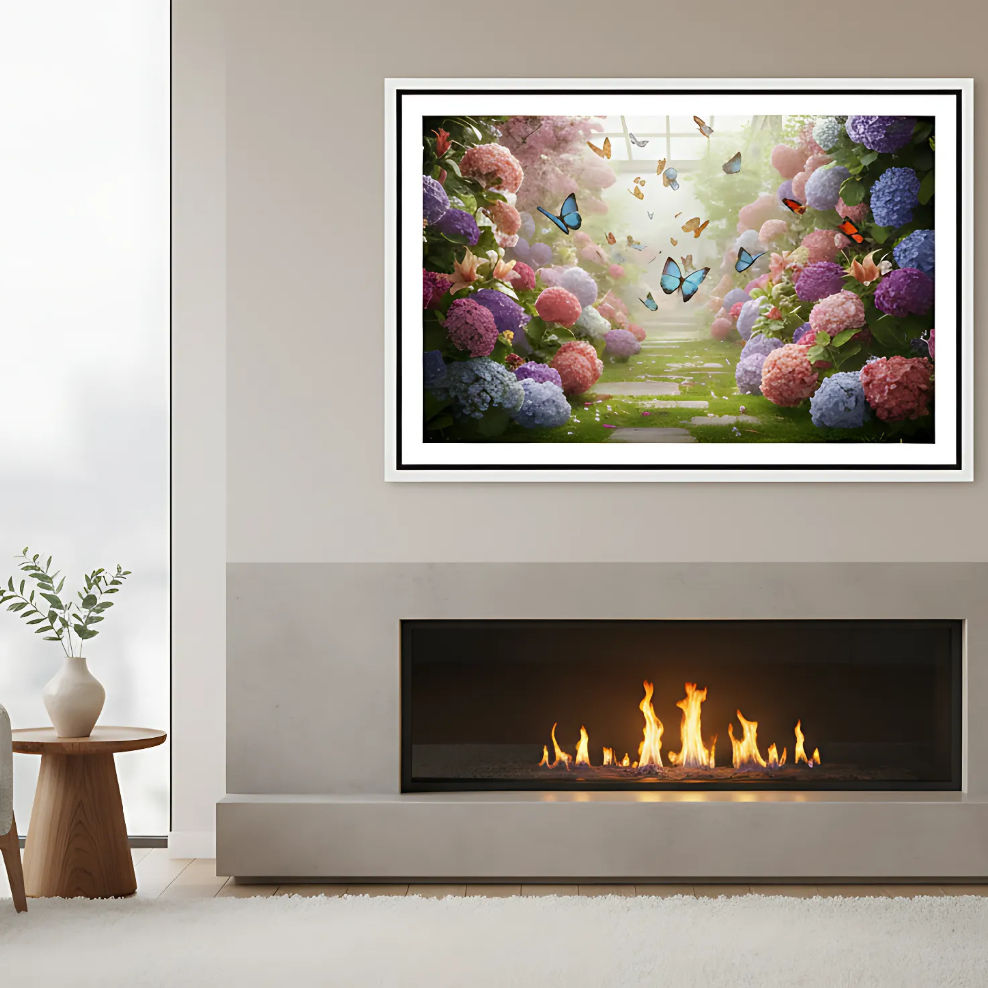 Floral Gardens Spring Garden Bundle, Daffodils Tulips Butterflies Digital Art
