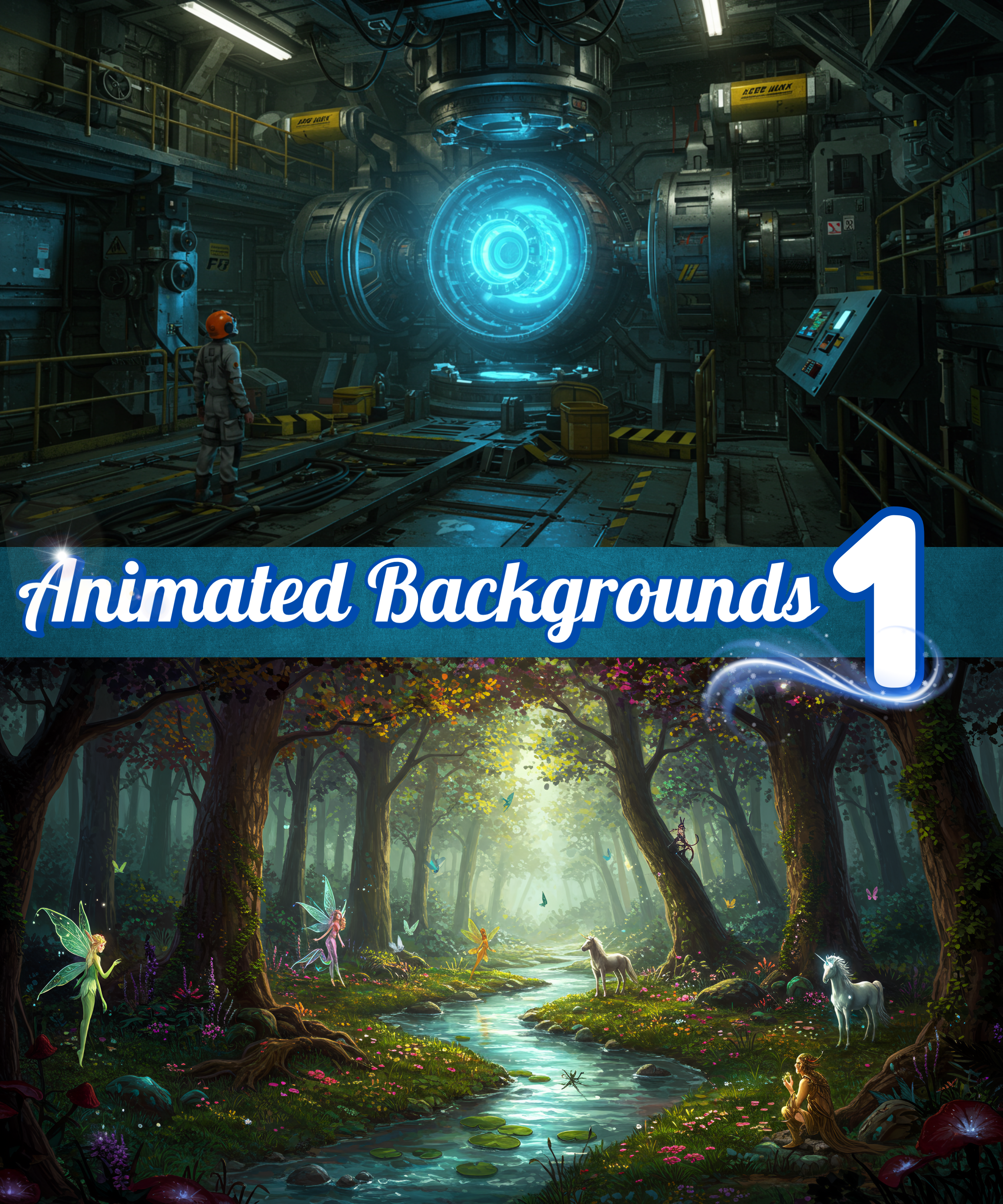Animated Background 1 Animated Videos, Loop videos, twitch, animated overlays, 3d animations, screensavers