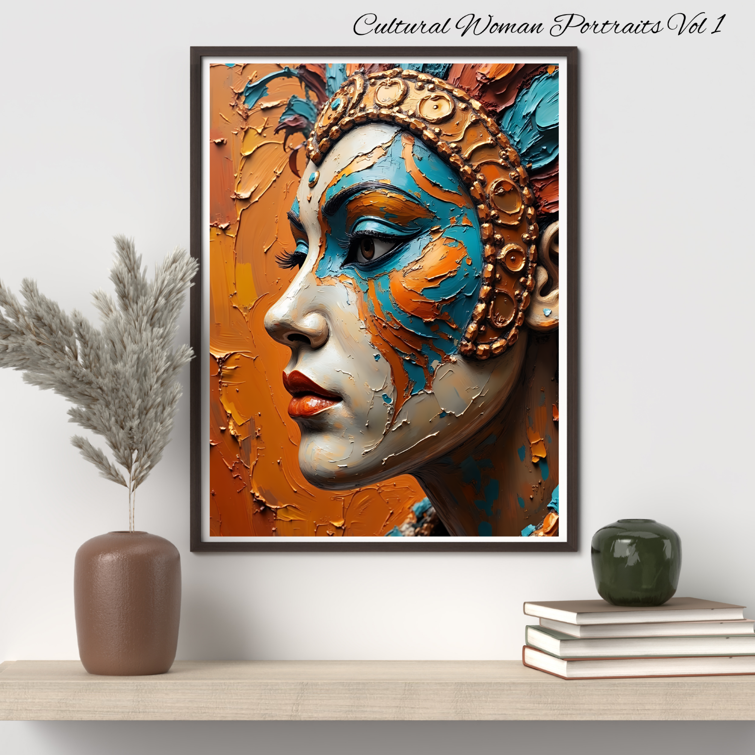 Vibrant Cultural Woman Portraits Prints V1 Set of 5 Unique Designs | Instant Digital Download - v1