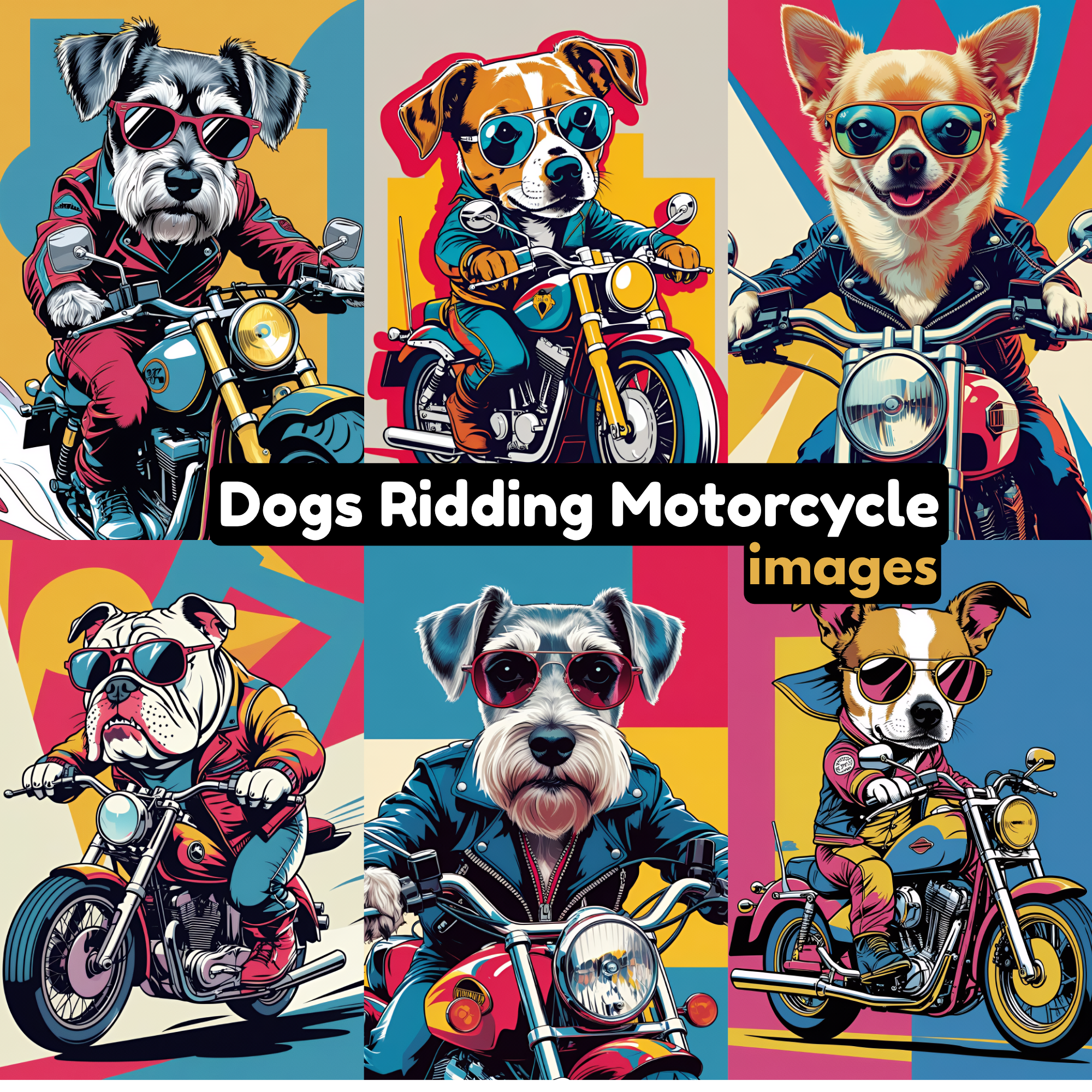 Riding Paws:Dog Biker PNGs,T-Shirts, Sublimation & Crafts, cute dogs images, chi Wawa images