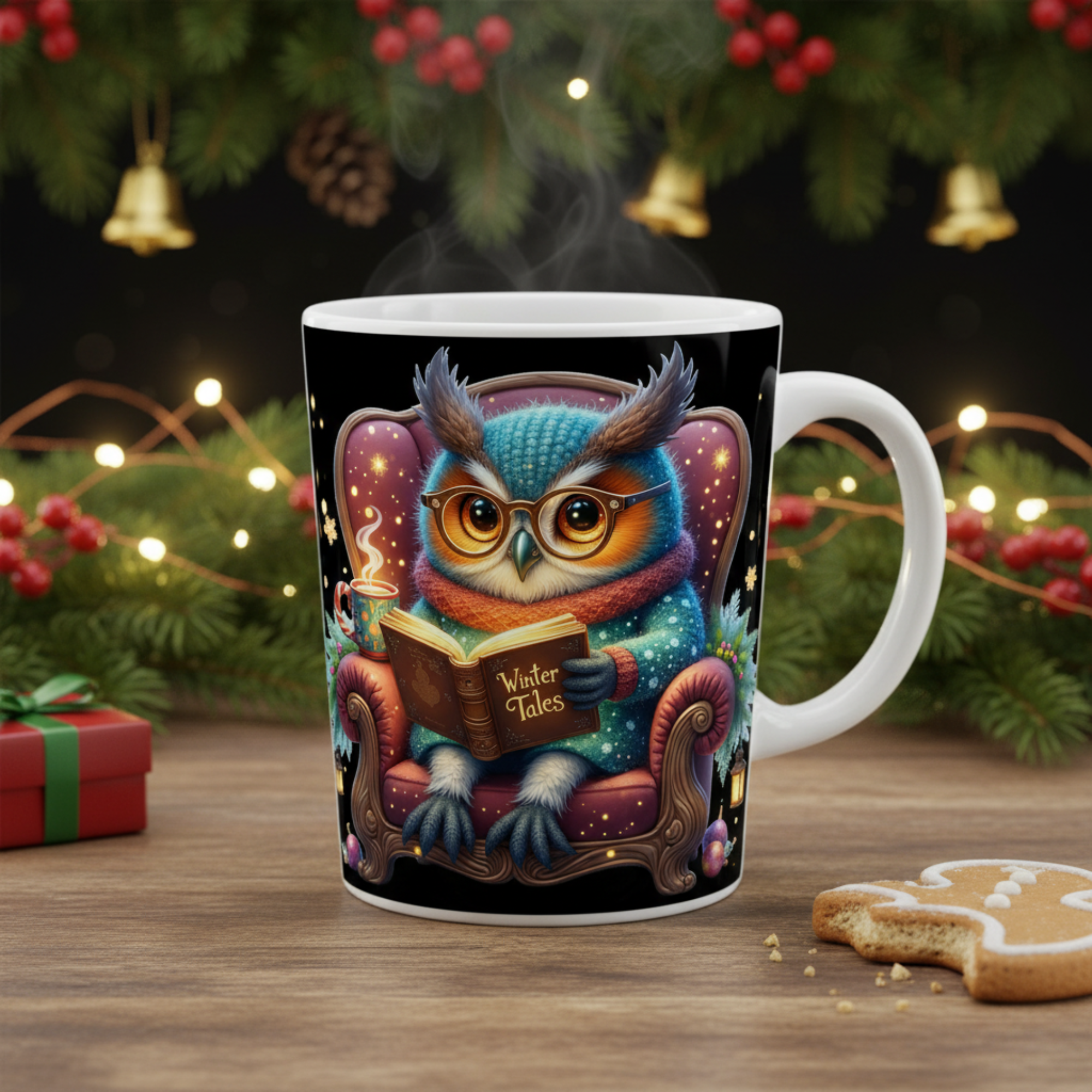 Enchanted Christmas Owl Digital Clipart, Christmas Clipart Animals, Hollidays Stickers