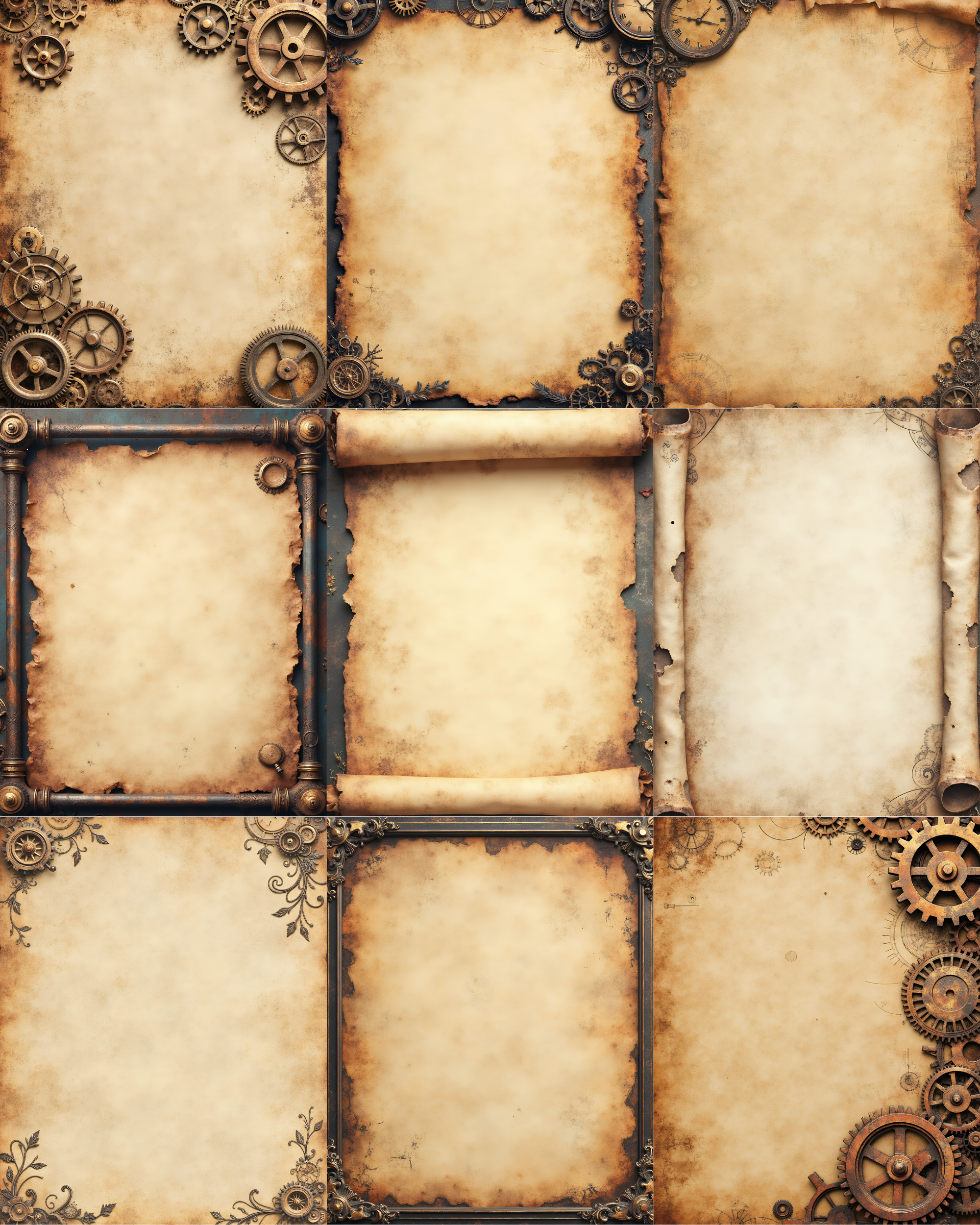 Steampunk Papers Bundle  Digital