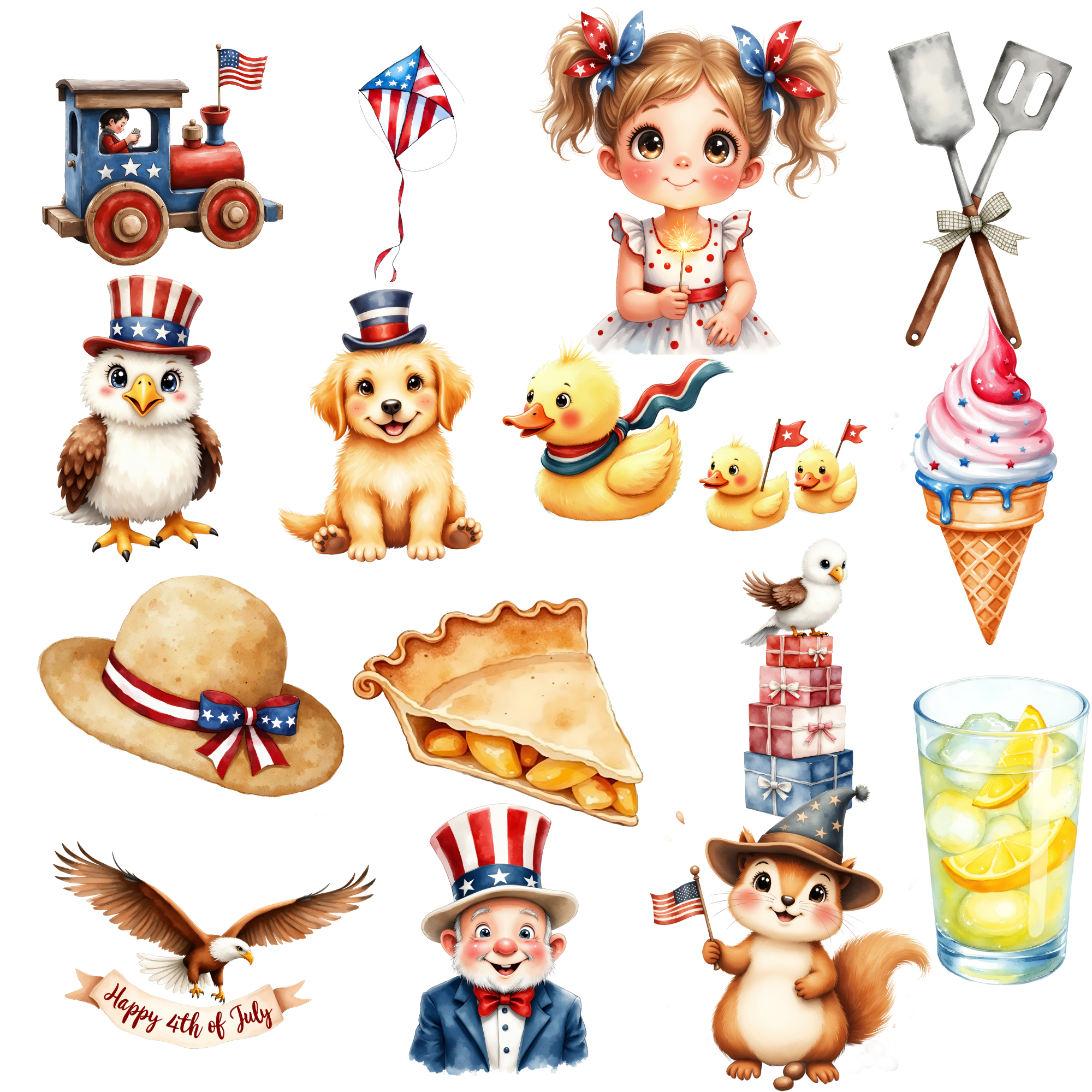 4th of july Clipart, Overlays, american clipart
