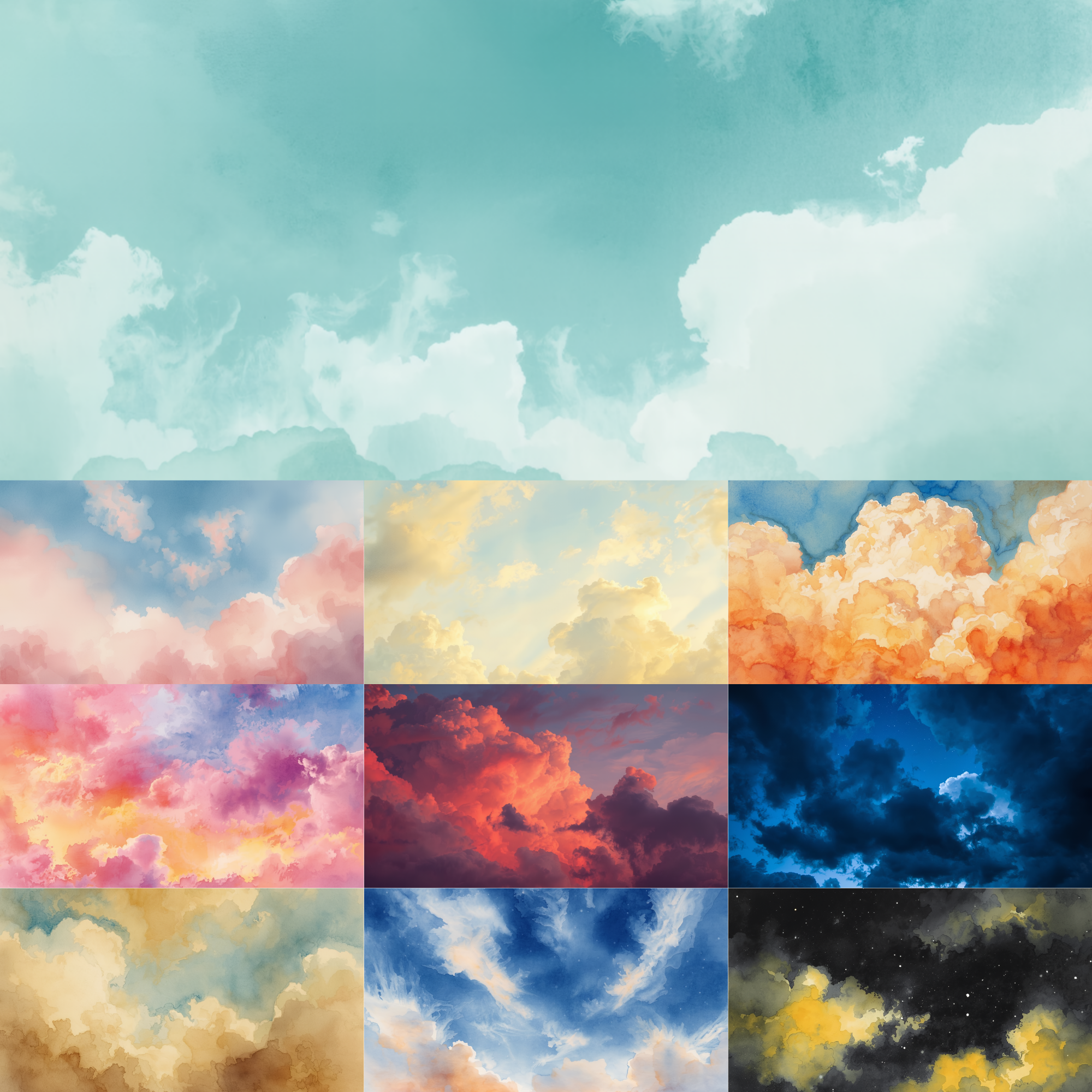 Sky Digital Paper Bundle | Cloud Backgrounds for Junk Journal & Scrapbooking Vast Sky Junk Journal Kit | Overlays