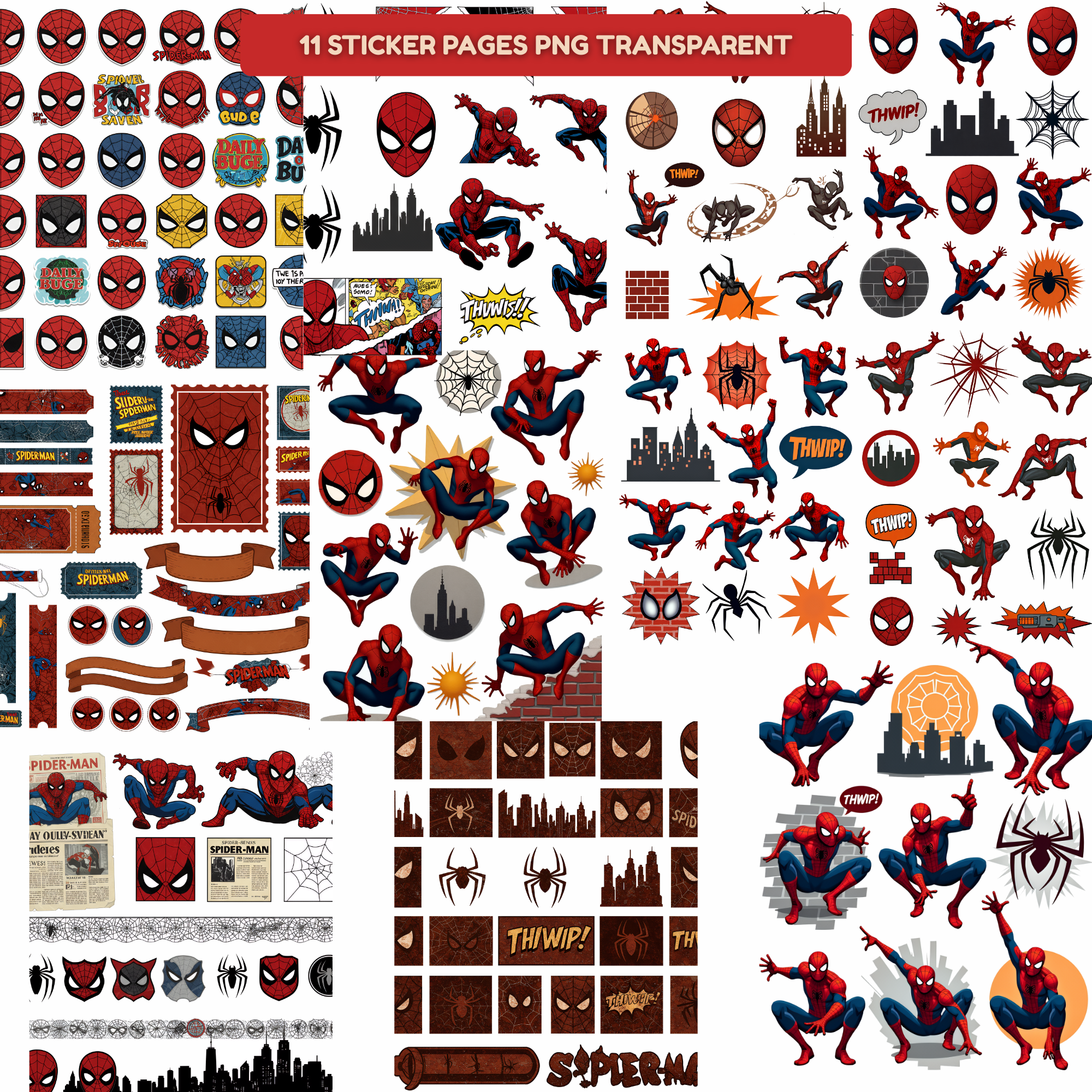 Spiderman Digital Junk Journal Kit | Superhero Junk Journal pages | Superhero Scrapbook Ephemera Kids Journal