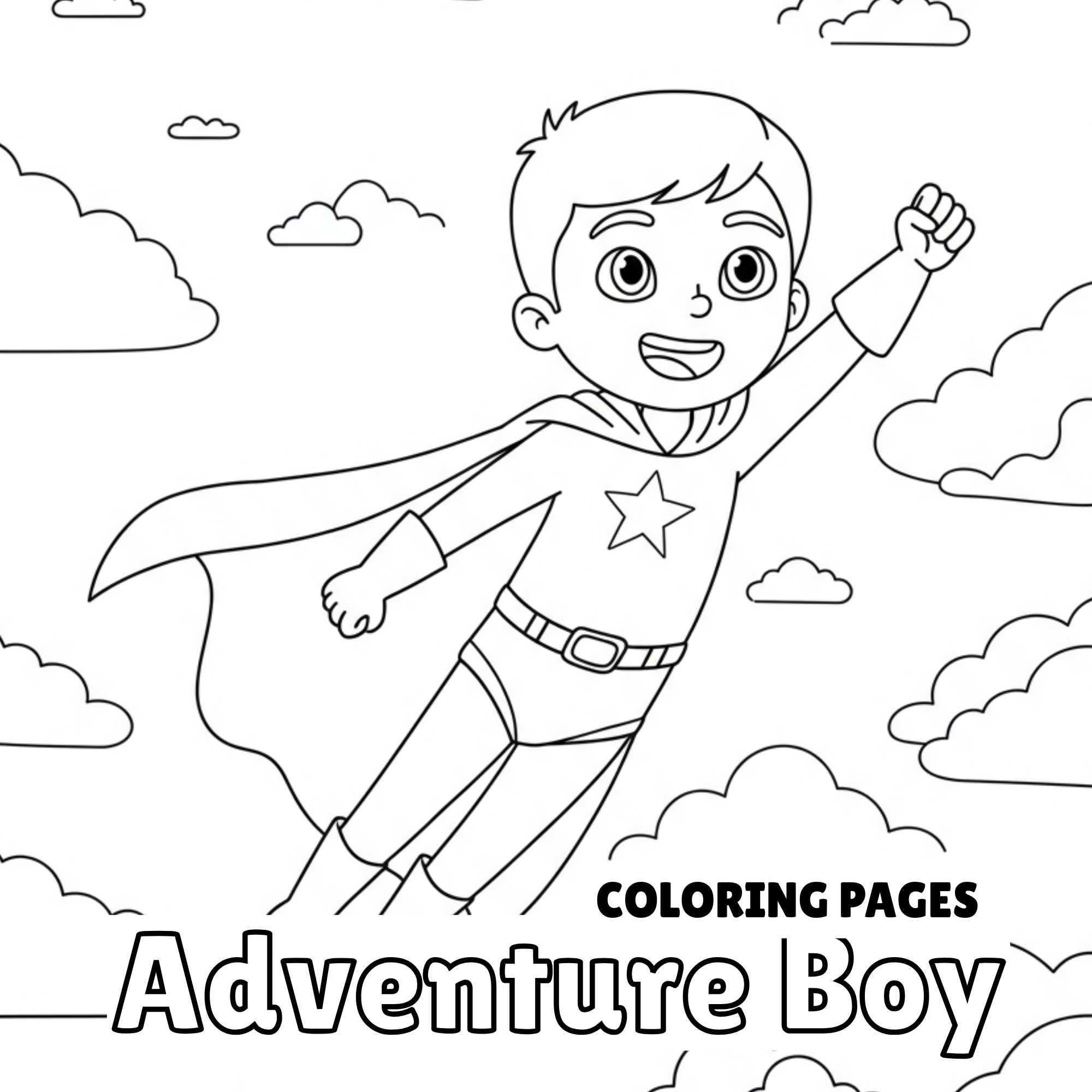 Free Superhero Boy Coloring Pages | 10 Page Printable PDF for Kids Adults Coloring Book