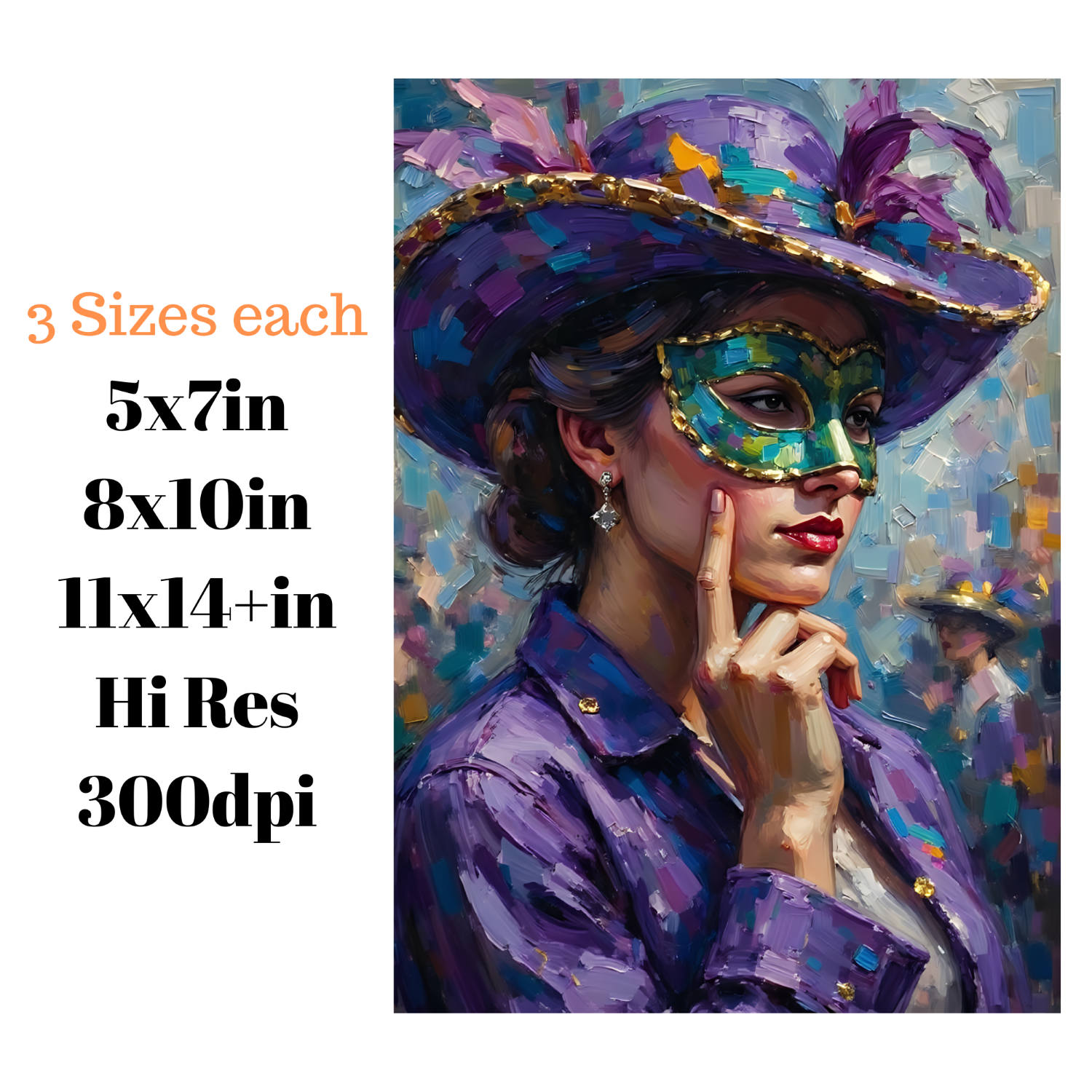 Vibrant Cultural Woman Portraits Prints V1 Set of 5 Unique Designs | Instant Digital Download - v1