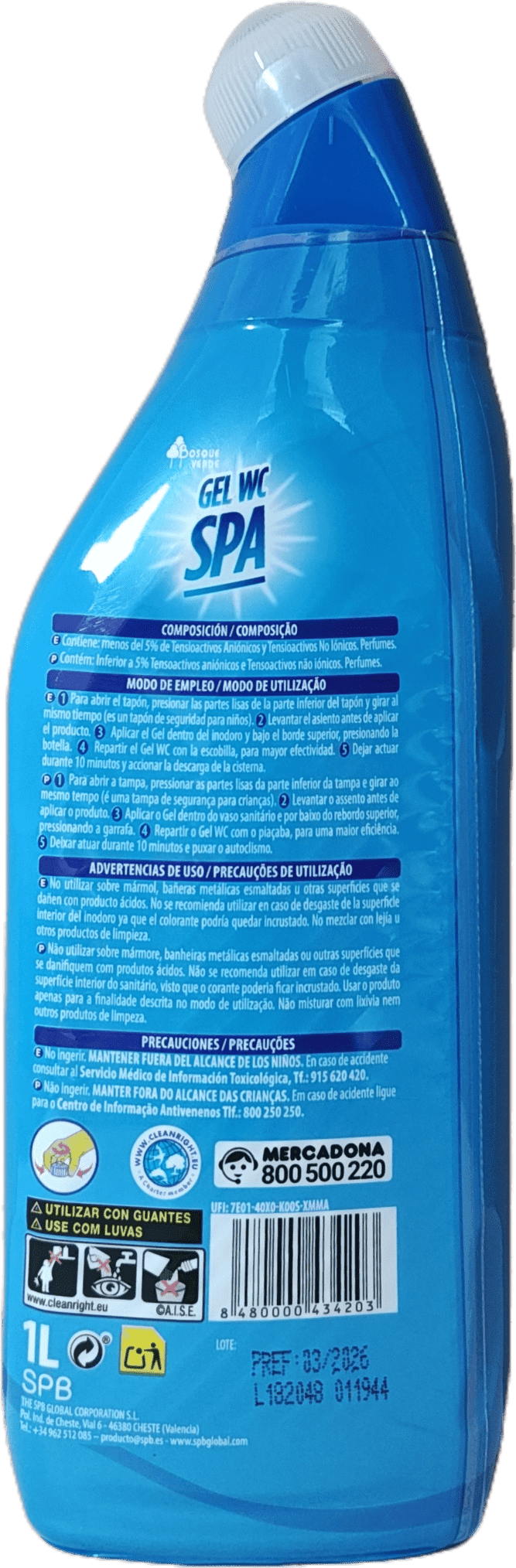 Żel do WC SPA 1L