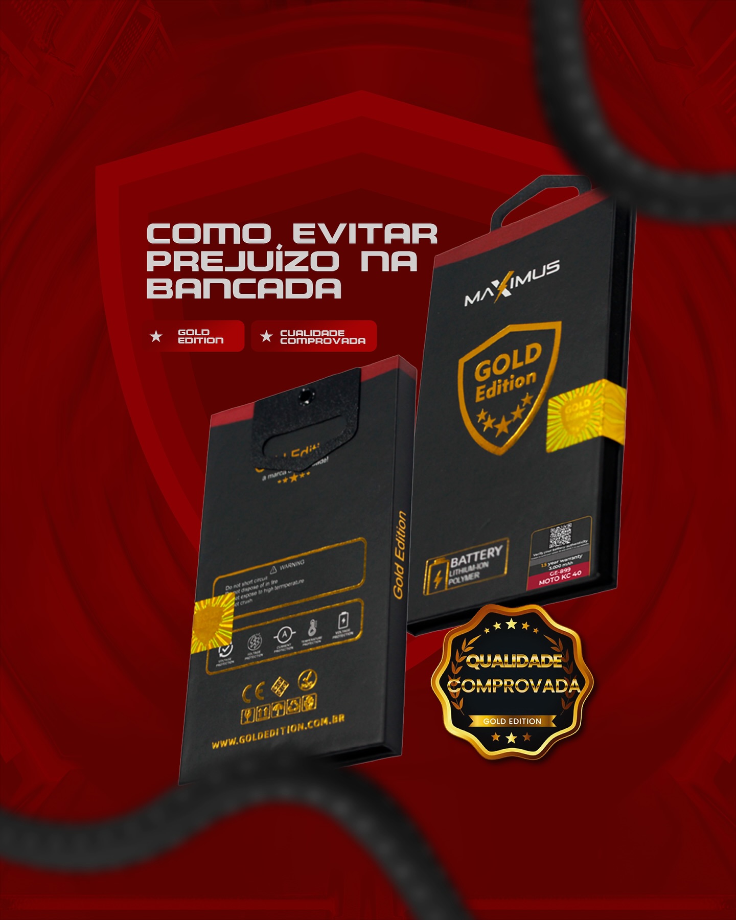 Bateria para Iphone XS MAX Gold Edition Modelo GE-866
